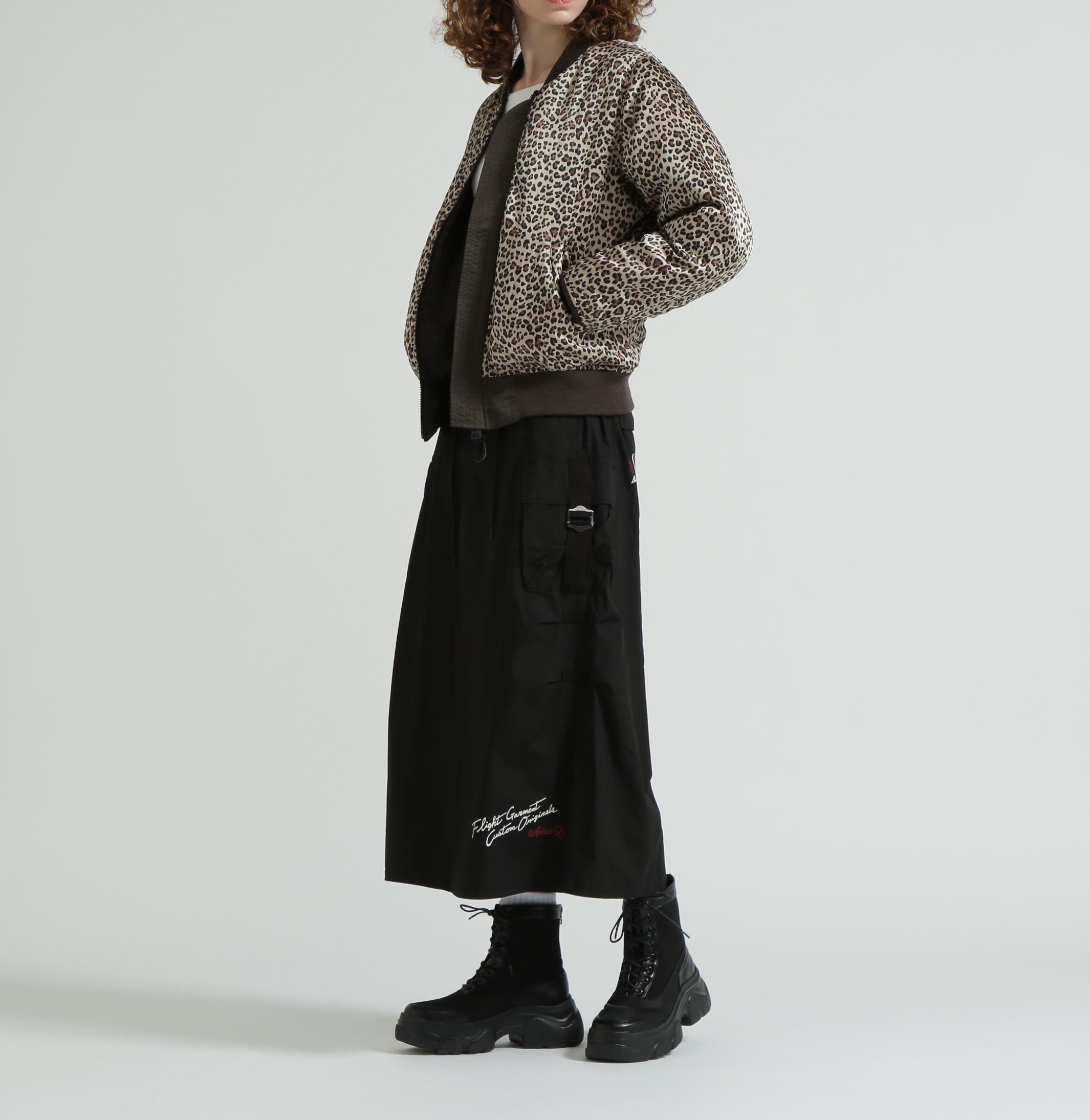 《WOMAN》LEOPARD LOGO MA-1 ブラウン