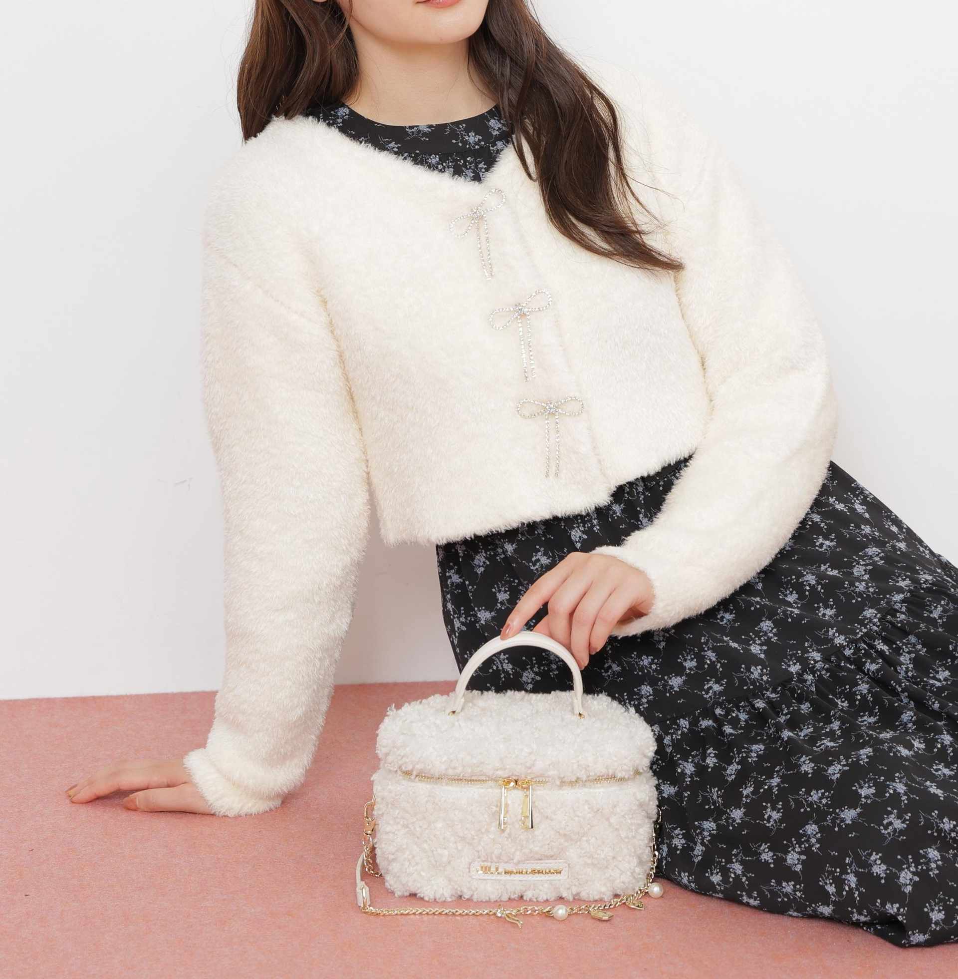 ボアバニティバッグ ホワイト