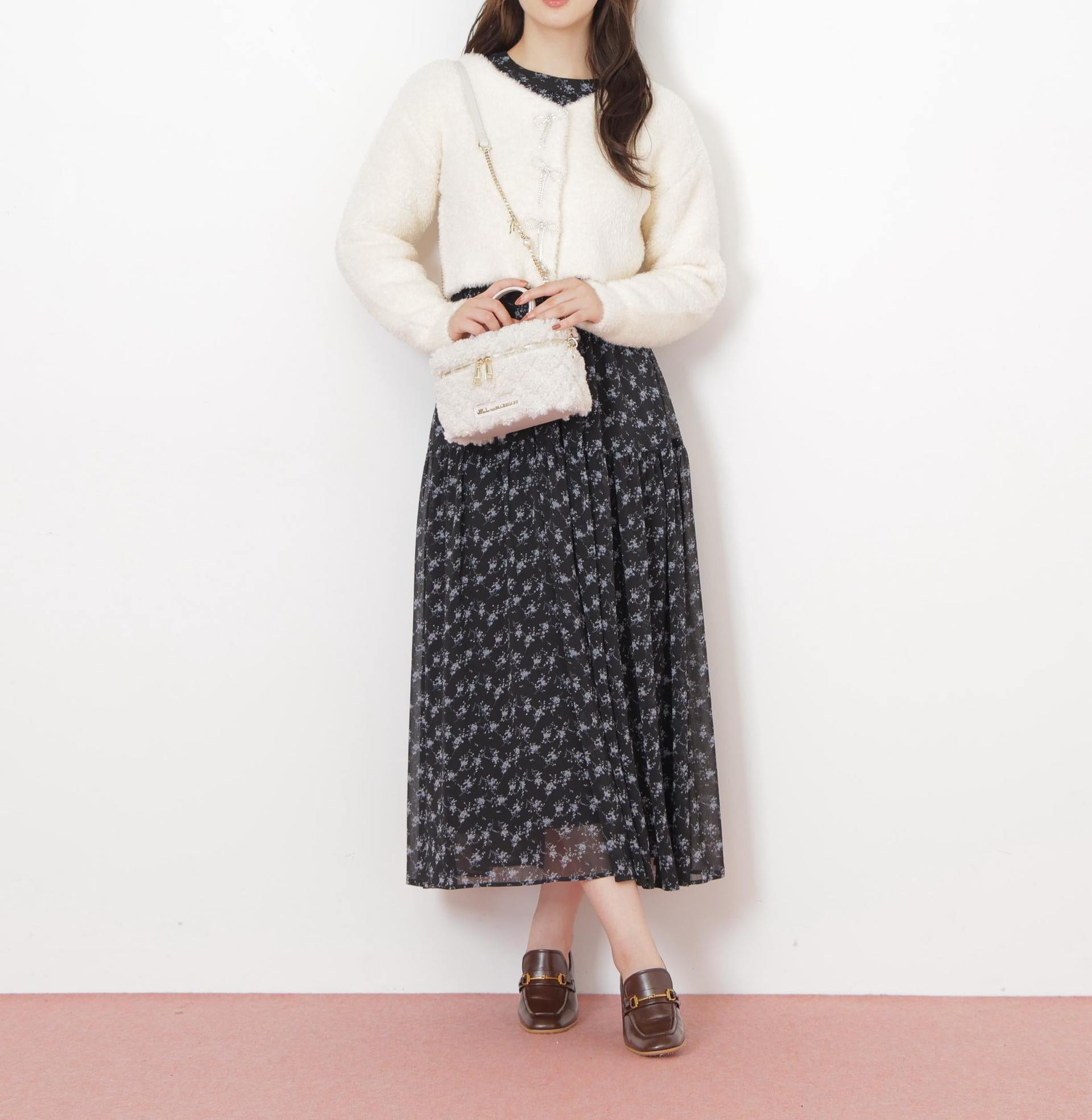 ボアバニティバッグ ホワイト