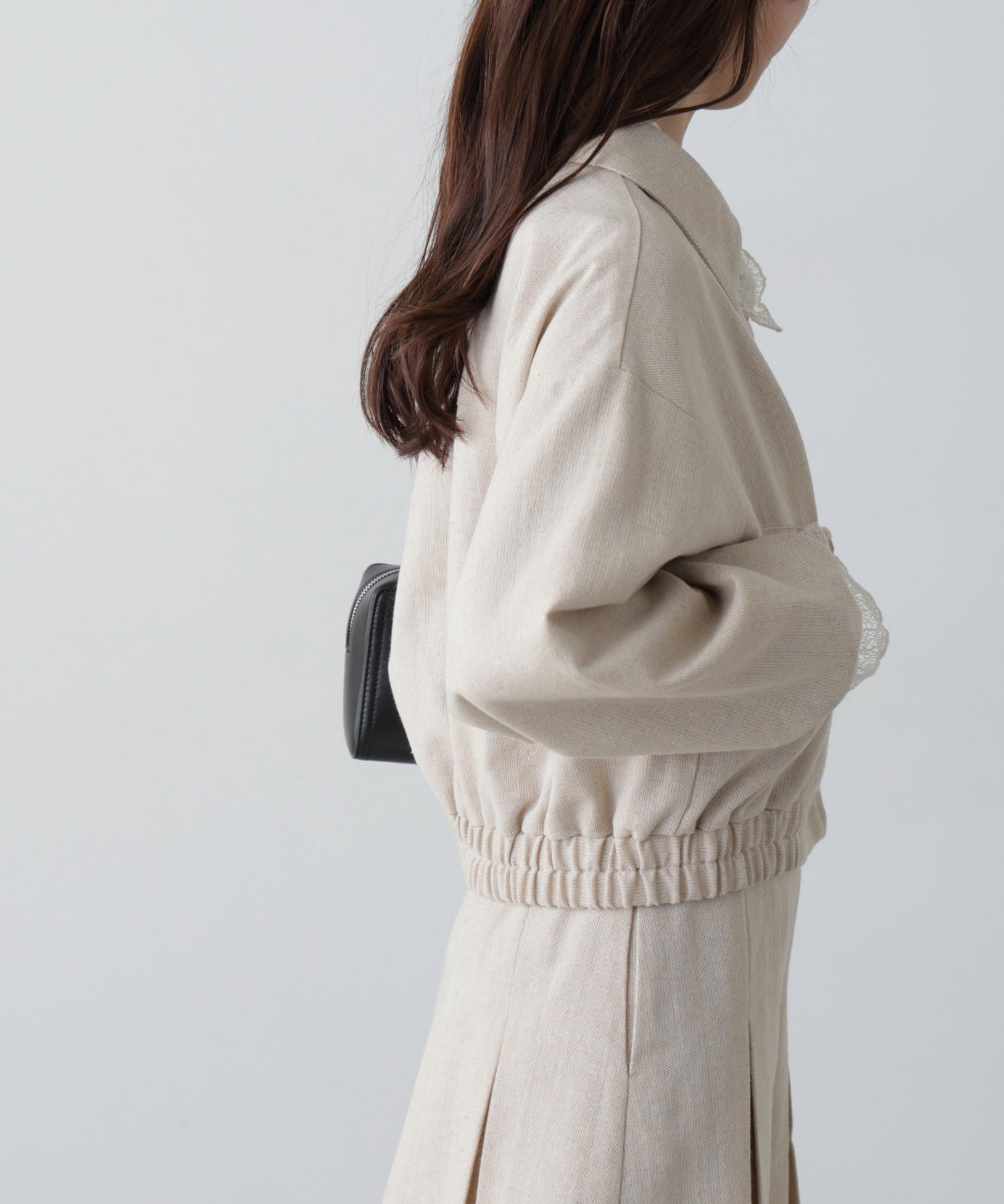 ジップブルゾン ベージュ1