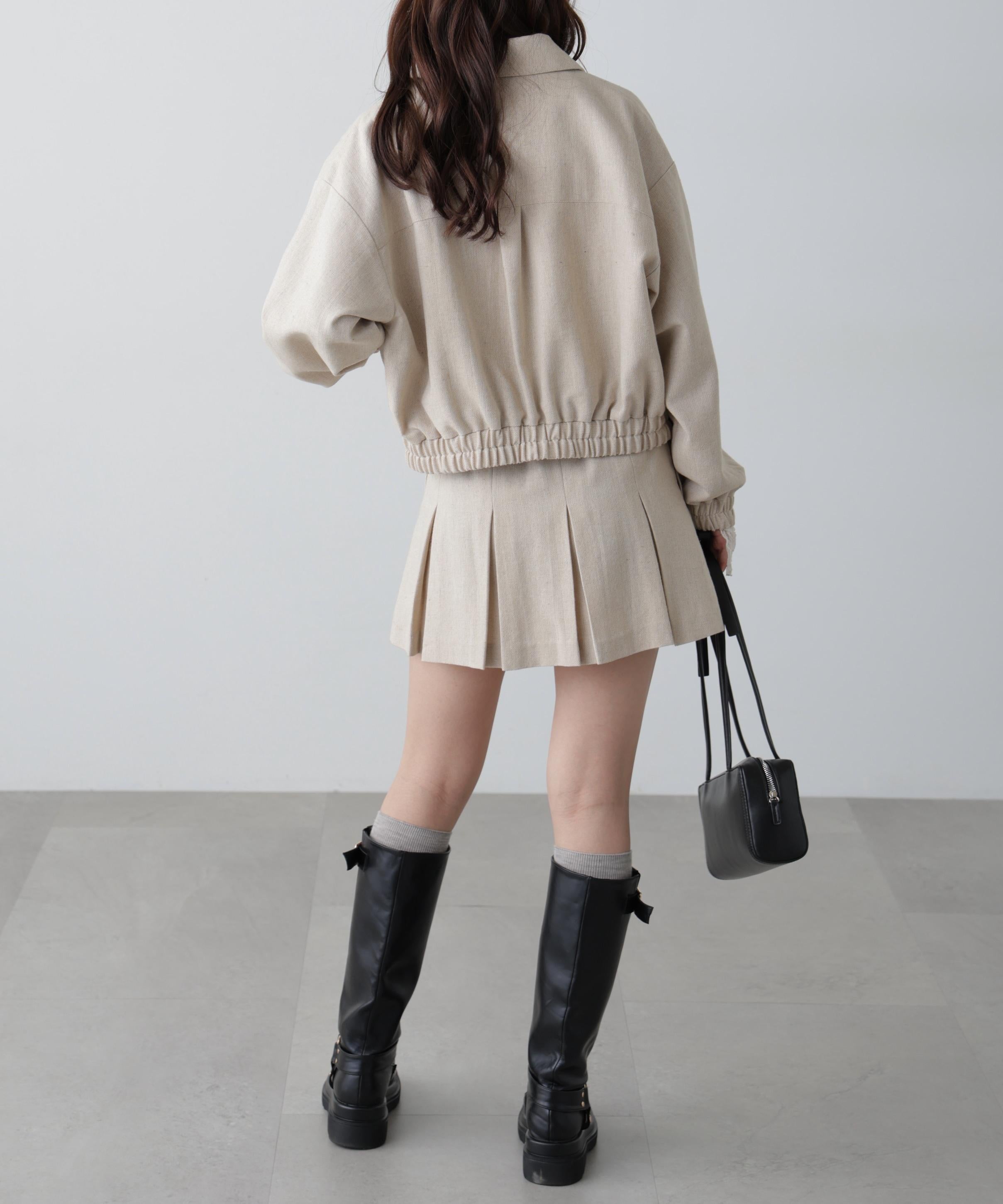 ジップブルゾン ベージュ1