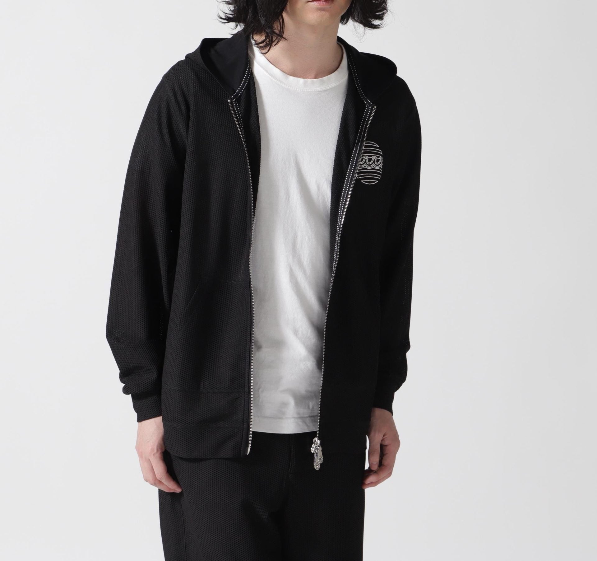 muta MA>INE/ムータ マリン/別注メッシュフーディー ブラック