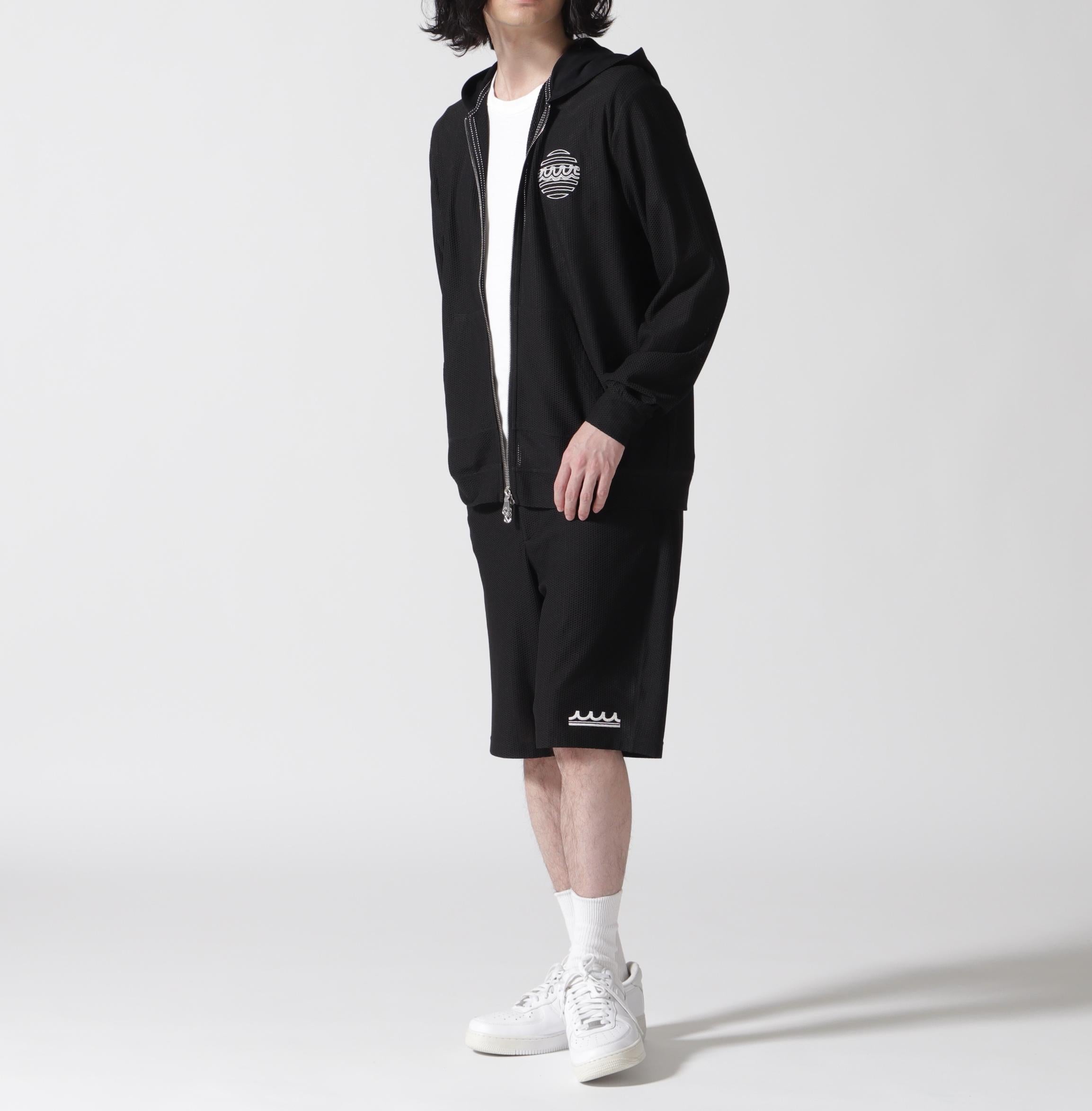 muta MA>INE/ムータ マリン/別注メッシュフーディー ブラック