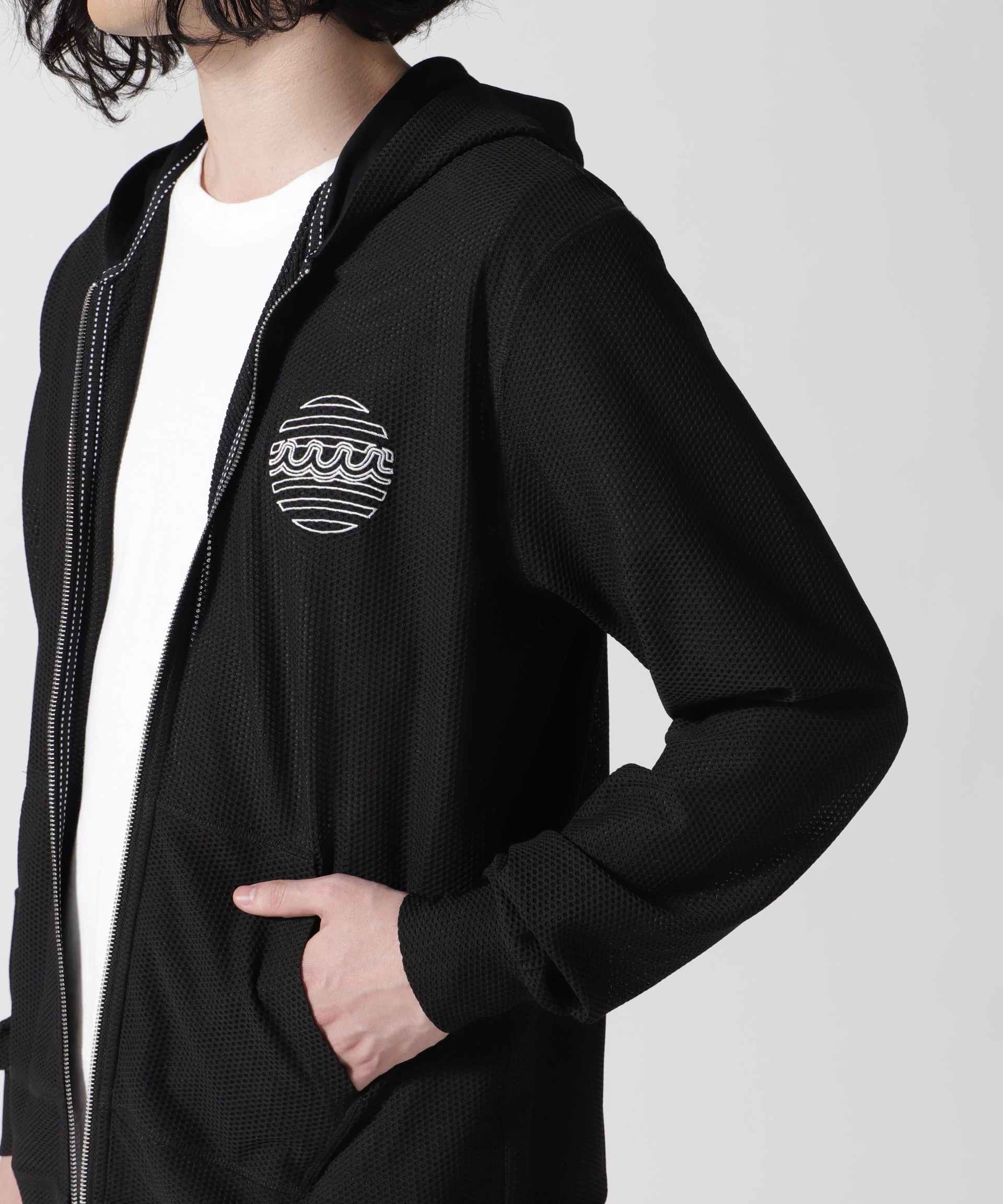 muta MA>INE/ムータ マリン/別注メッシュフーディー ブラック