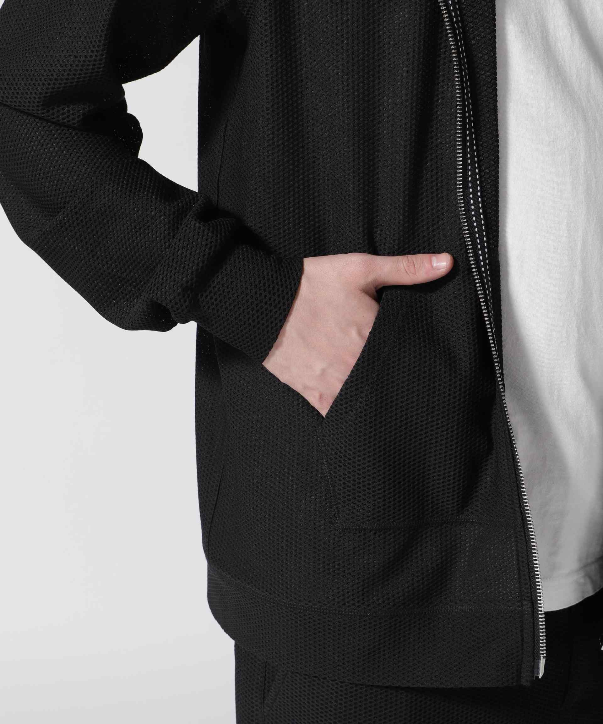 muta MA>INE/ムータ マリン/別注メッシュフーディー ブラック