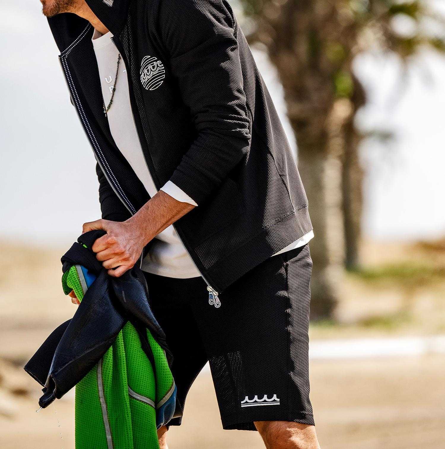 muta MA>INE/ムータ マリン/別注メッシュフーディー ブラック