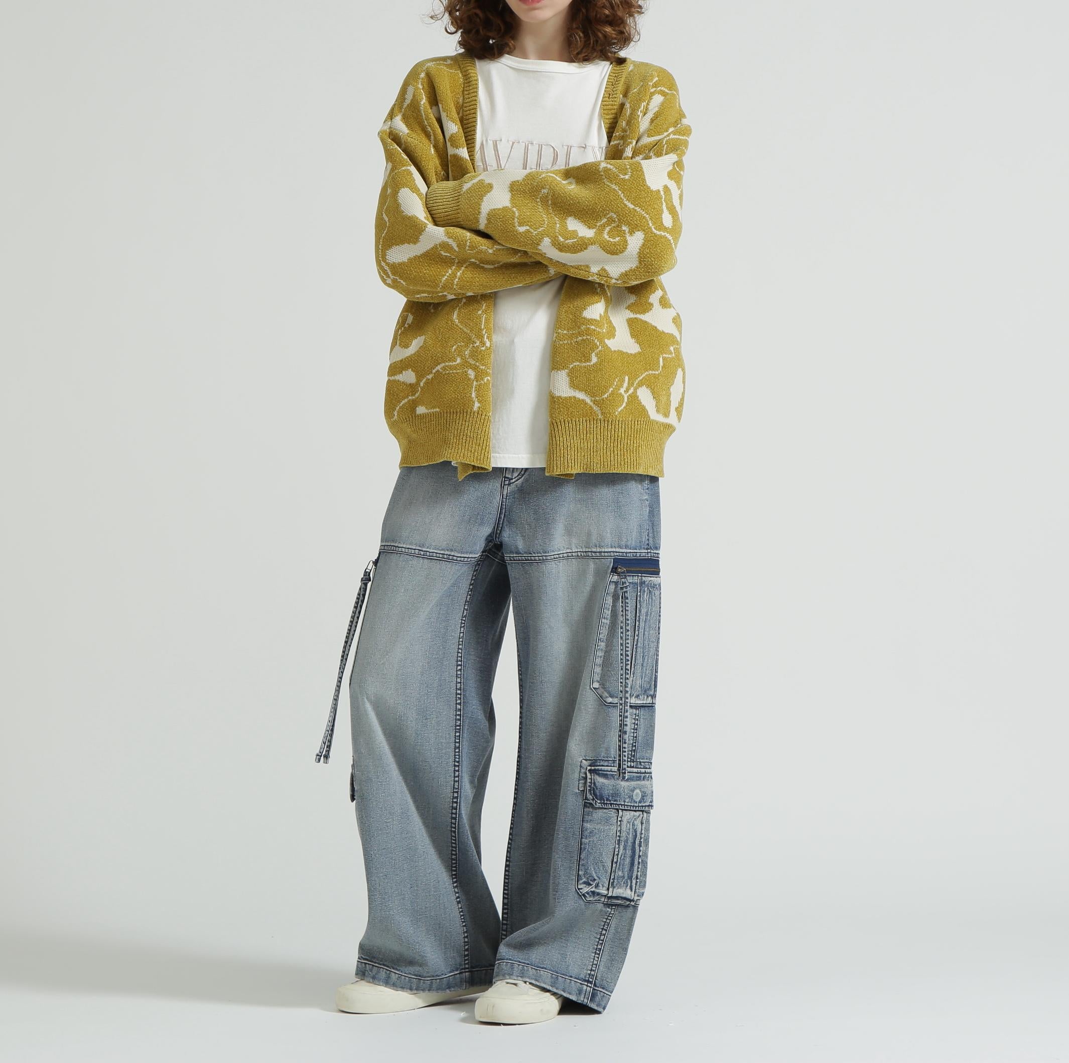 《直営店限定》BOUCLE CAMO KINT CARDIGAN イエロー