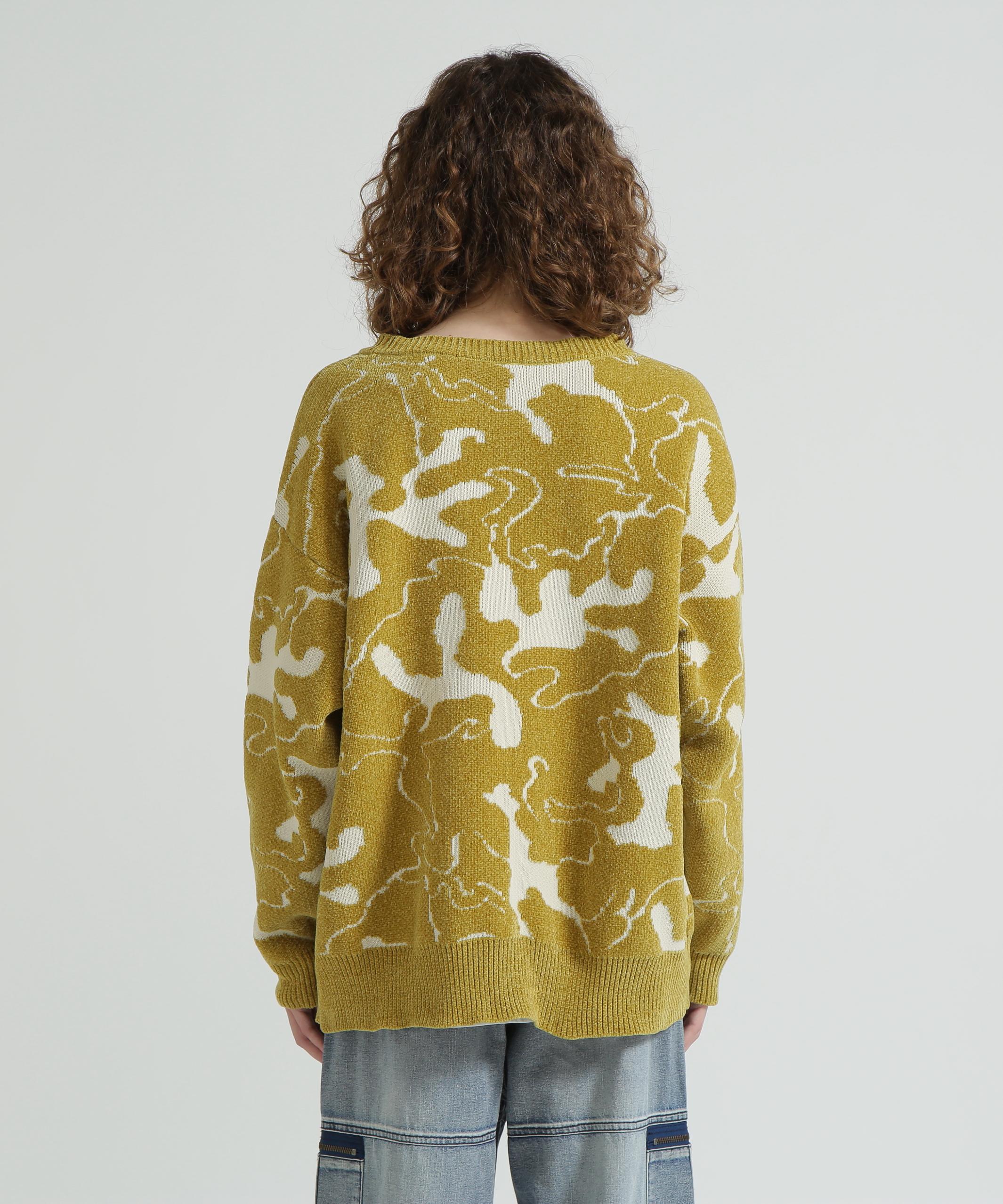 《直営店限定》BOUCLE CAMO KINT CARDIGAN イエロー