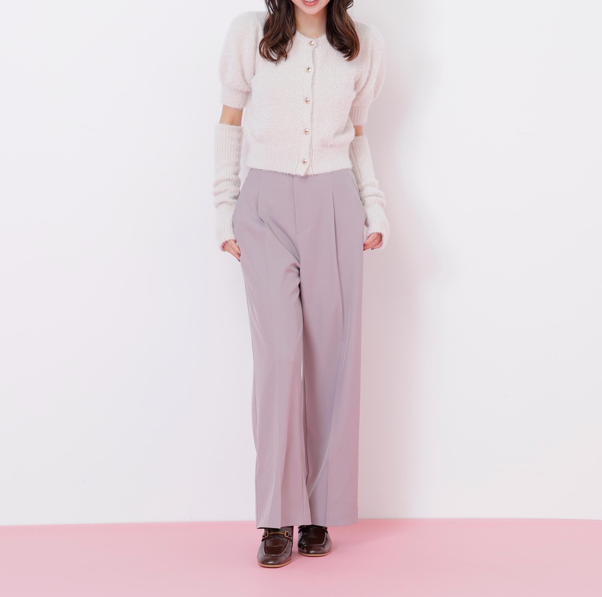 アームウォーマー付きモールシャギーニット エクリュ