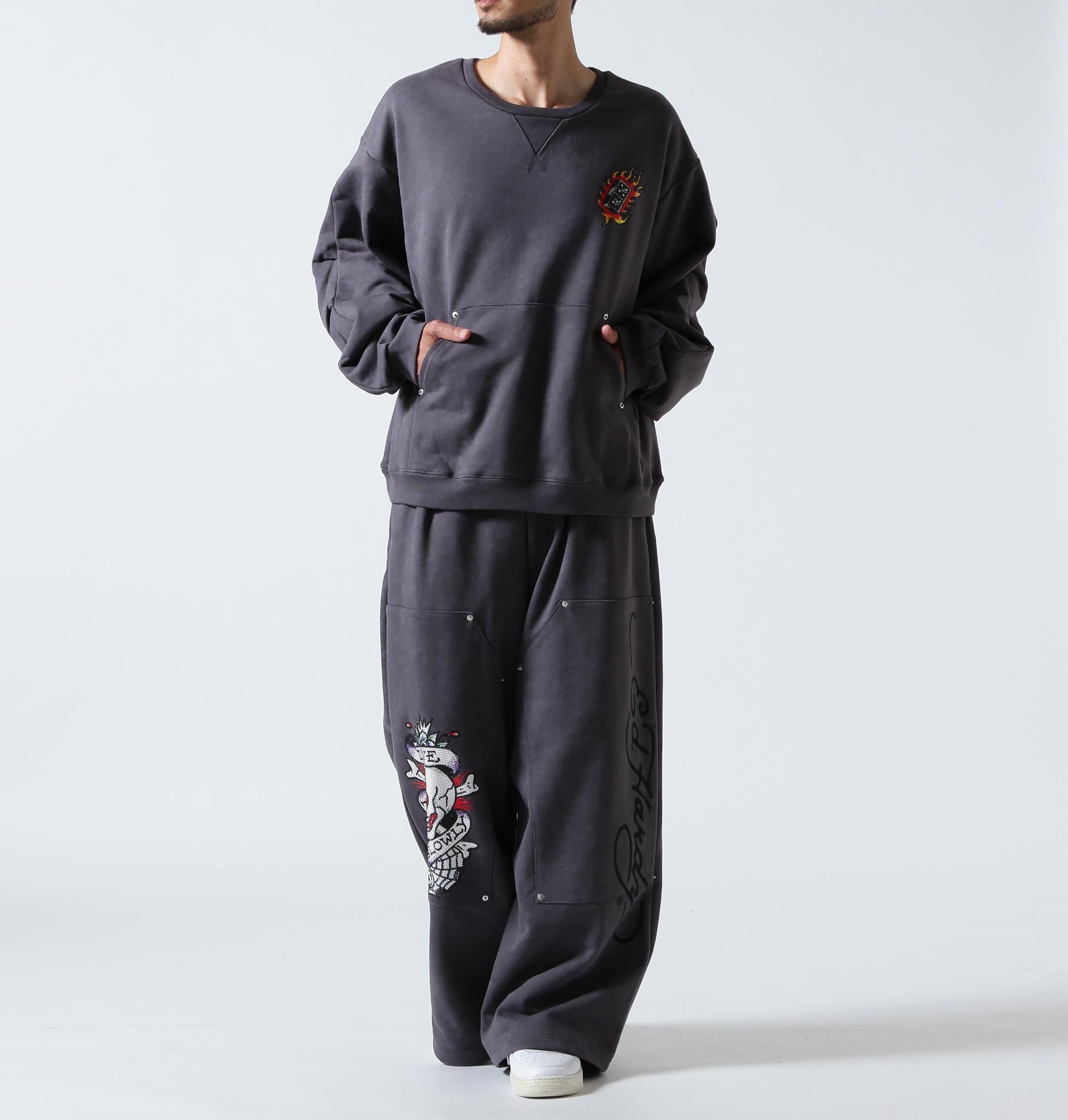 FR(13)NDS × Ed Hardy/フレンズ × エド・ハーディ/コラボスウェット グレー