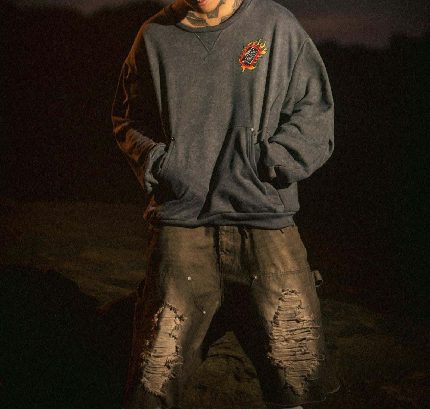 FR(13)NDS × Ed Hardy/フレンズ × エド・ハーディ/コラボスウェット グレー