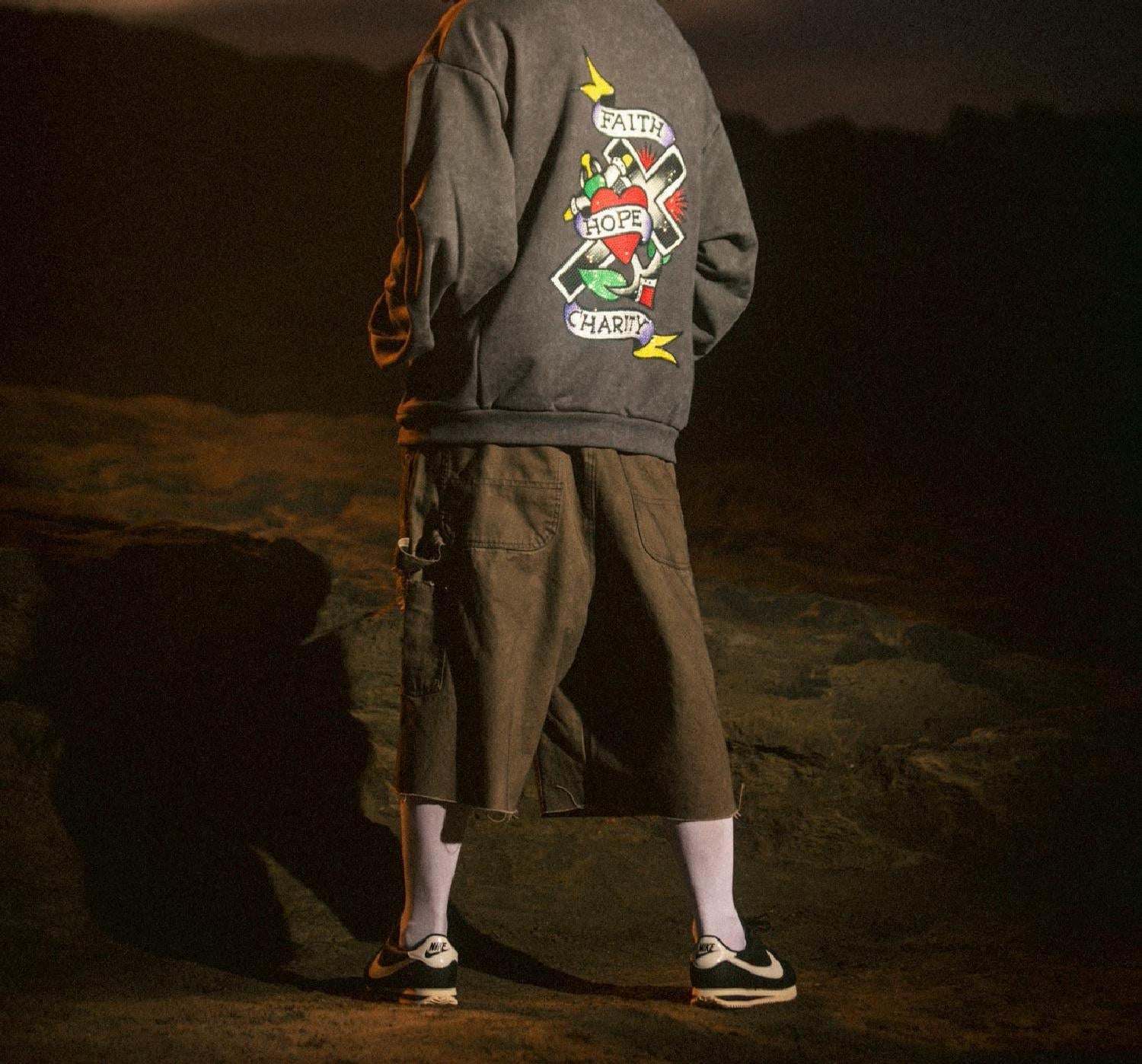 FR(13)NDS × Ed Hardy/フレンズ × エド・ハーディ/コラボスウェット グレー