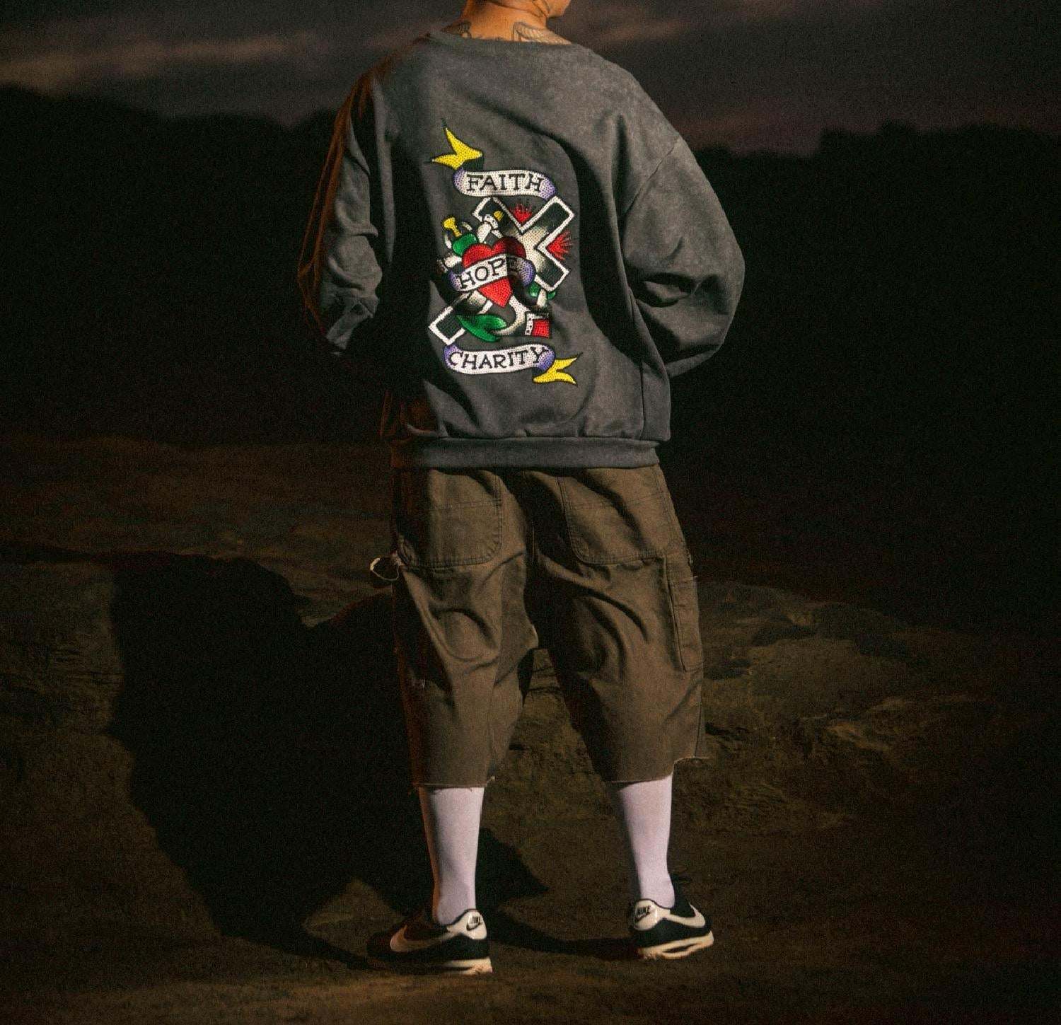 FR(13)NDS × Ed Hardy/フレンズ × エド・ハーディ/コラボスウェット グレー