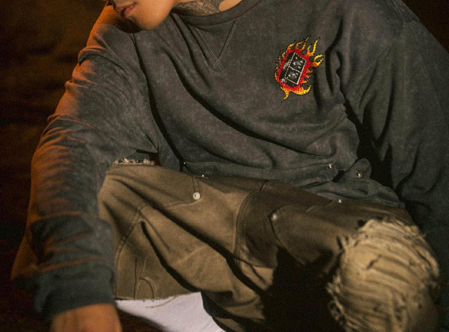 FR(13)NDS × Ed Hardy/フレンズ × エド・ハーディ/コラボスウェット グレー