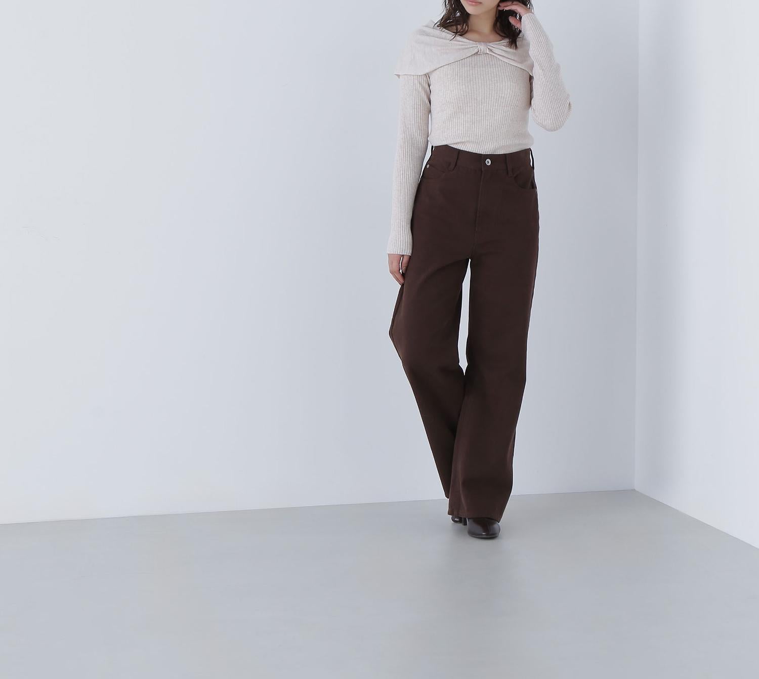 フロントリボンニット アイボリー1