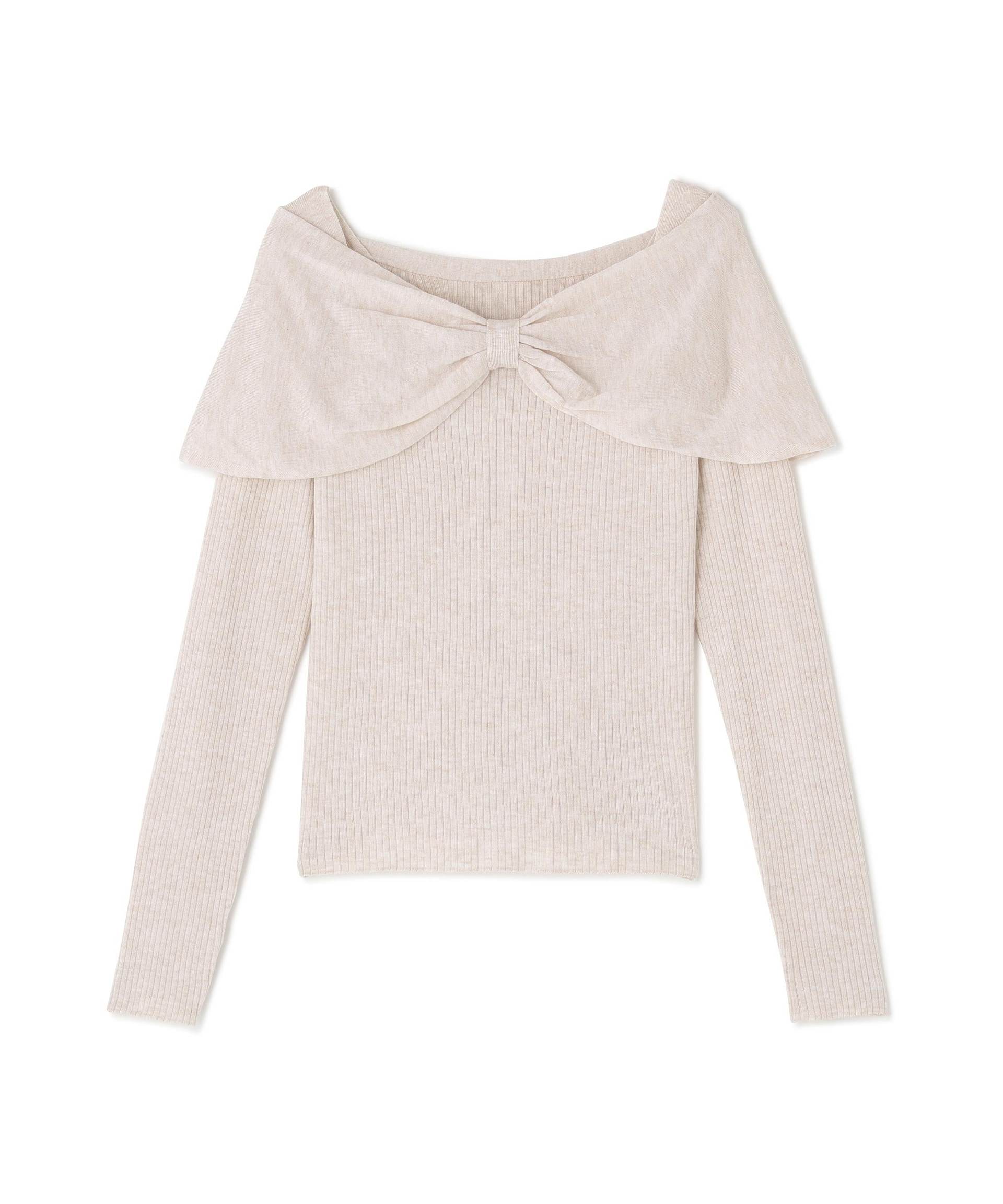 フロントリボンニット アイボリー1