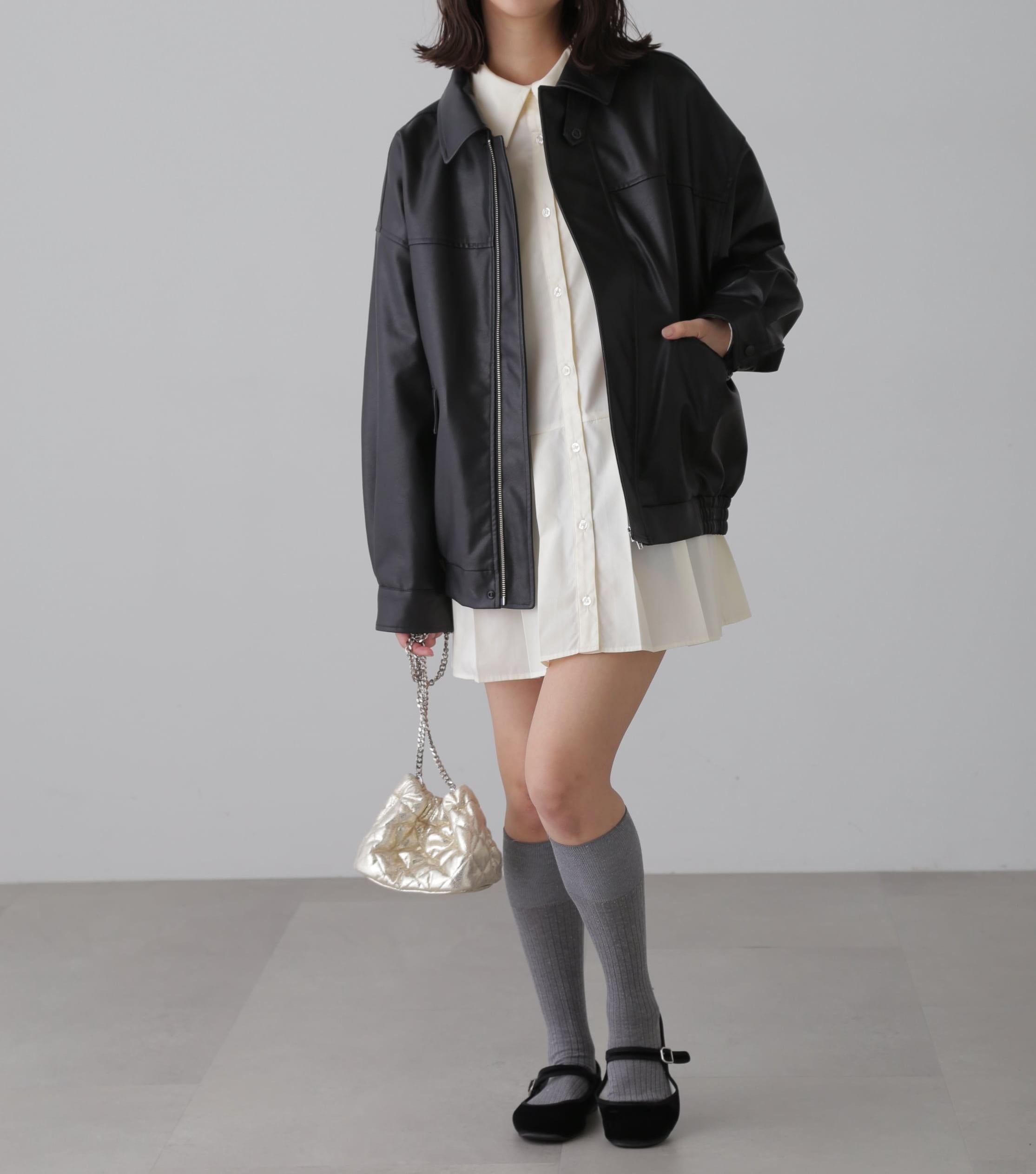 プリーツティアードシャツミニワンピース オフ