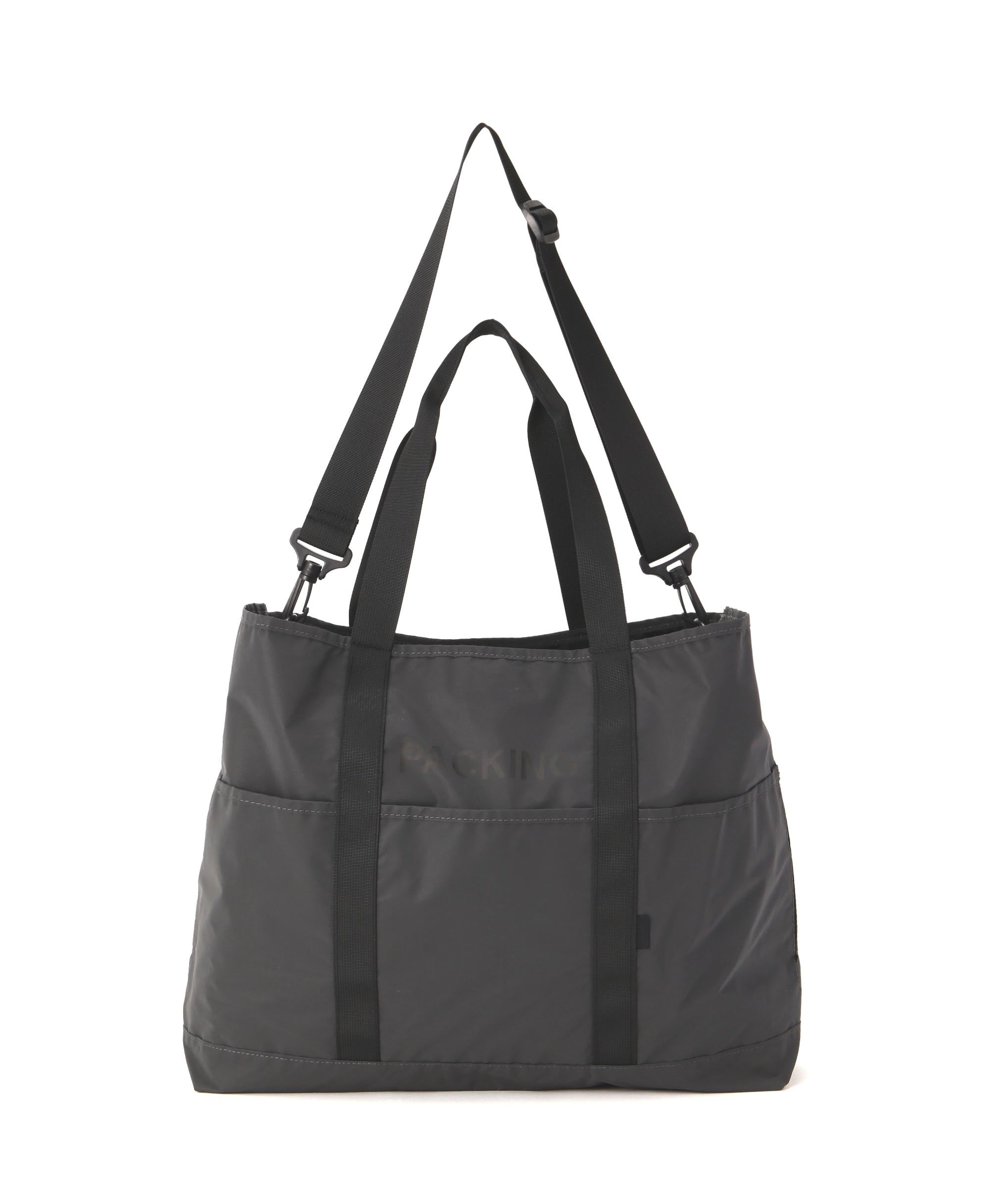 PACKING/パッキング BLACK REFLECTIVE TOTE ブラック