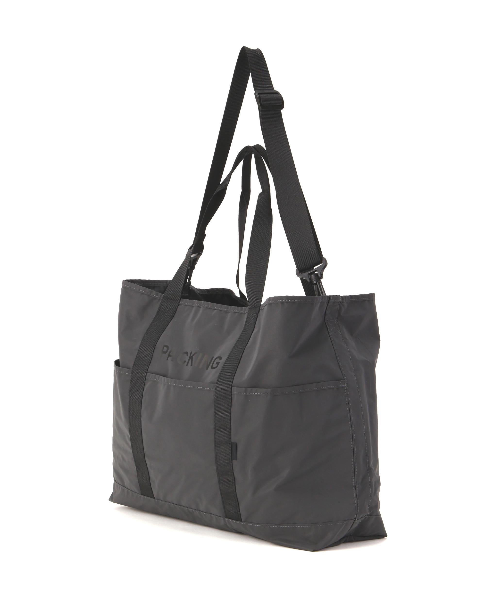 PACKING/パッキング BLACK REFLECTIVE TOTE ブラック