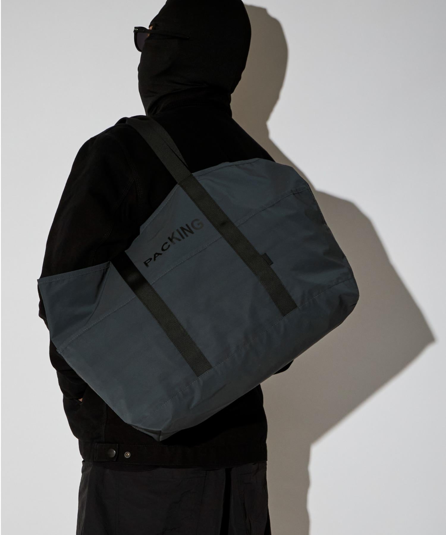 PACKING/パッキング BLACK REFLECTIVE TOTE ブラック
