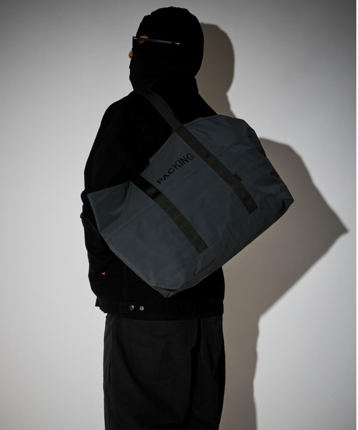 PACKING/パッキング BLACK REFLECTIVE TOTE ブラック