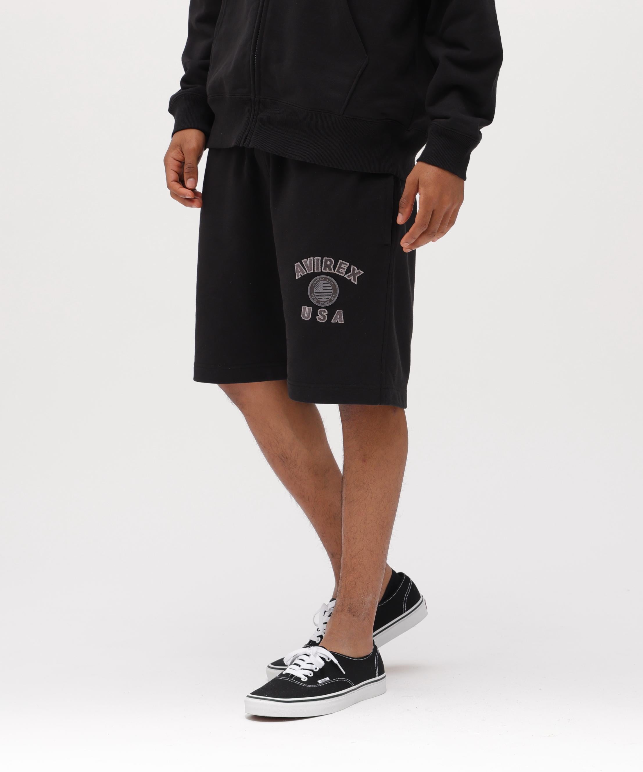 《直営店限定》VARSITY FLAG SWEAT SHORTS ブラック