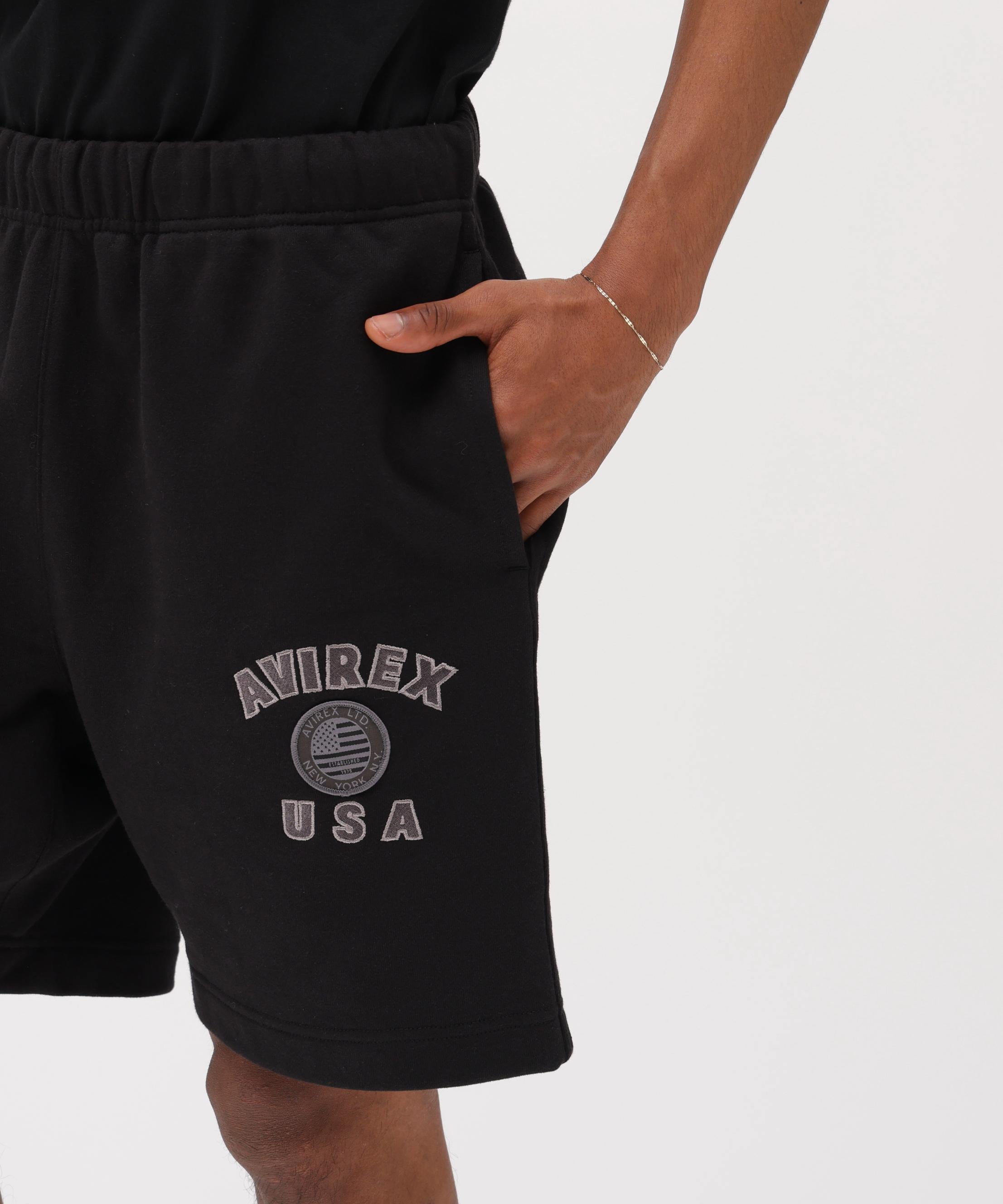 《直営店限定》VARSITY FLAG SWEAT SHORTS ブラック