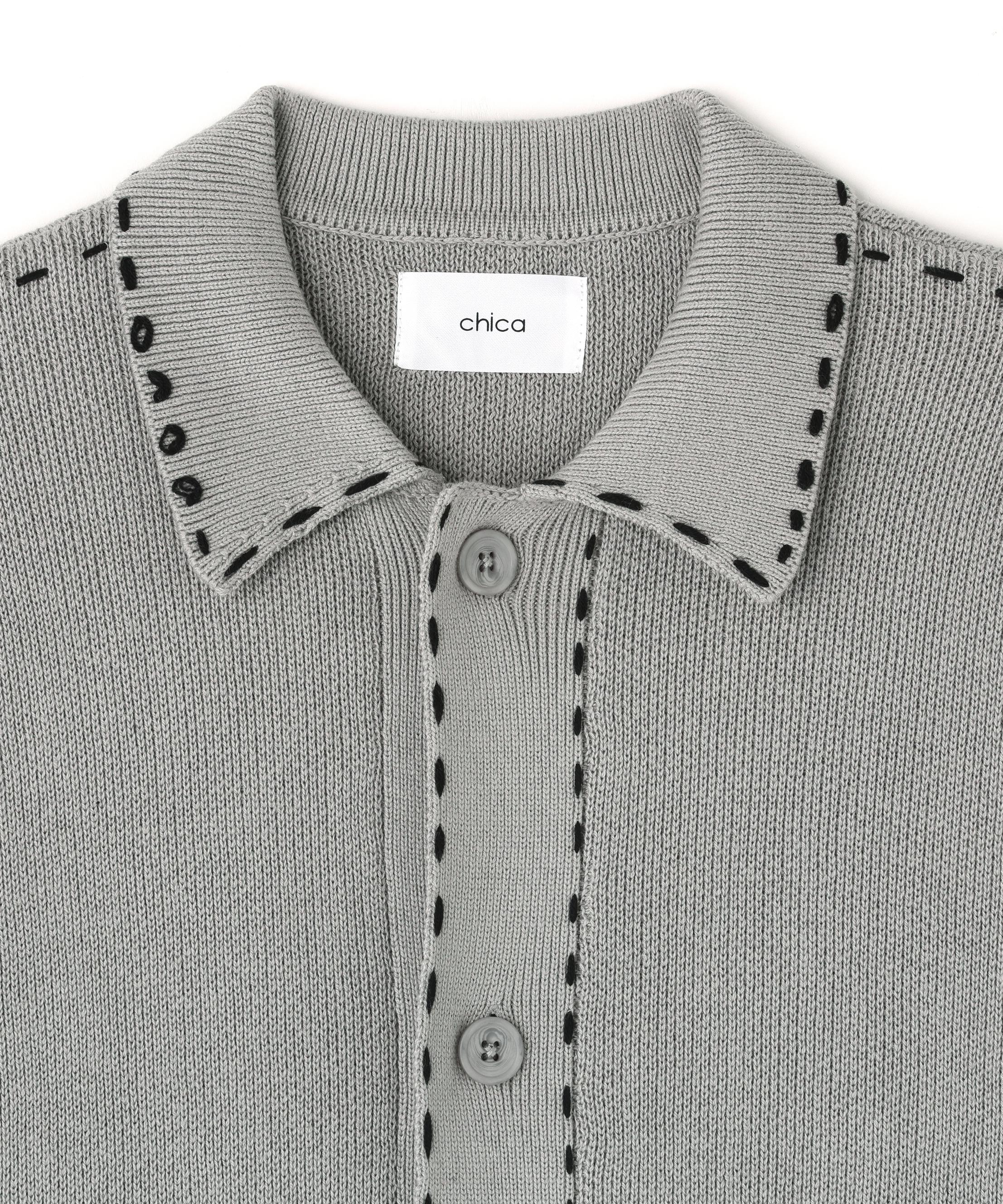 Chica/チカ/HAND STICH CARDIGAN グレー