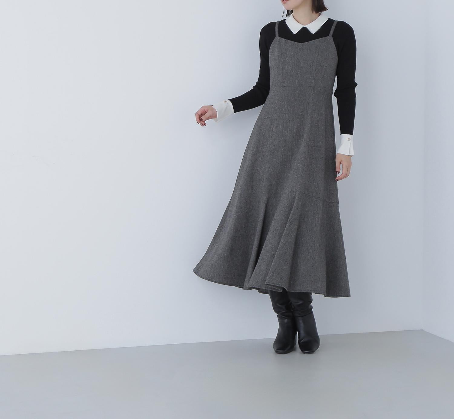 バックリボンジャンスカ チャコール1