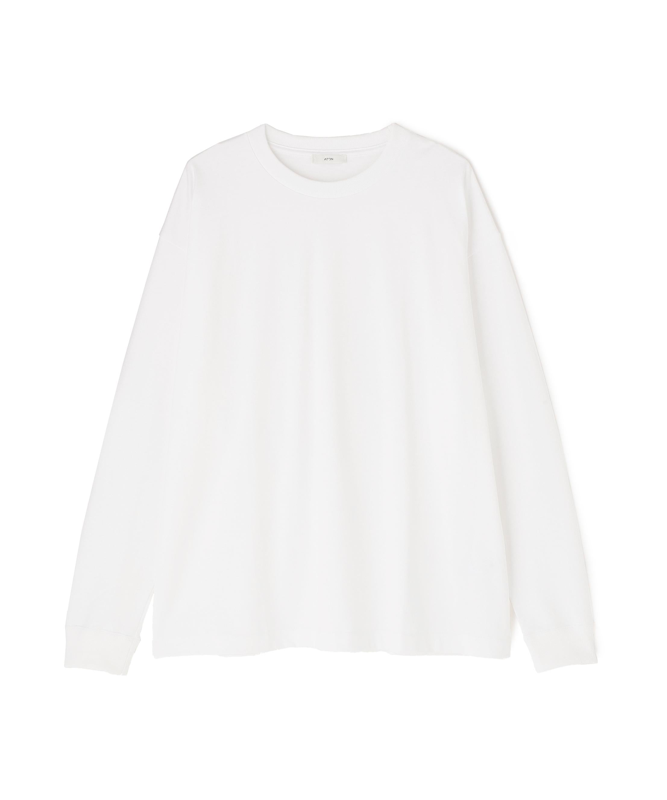 ATON (エイトン)12/- AIR SPINNING | LOOSE FIT LONG SLEEVE T-SHIRT ホワイト