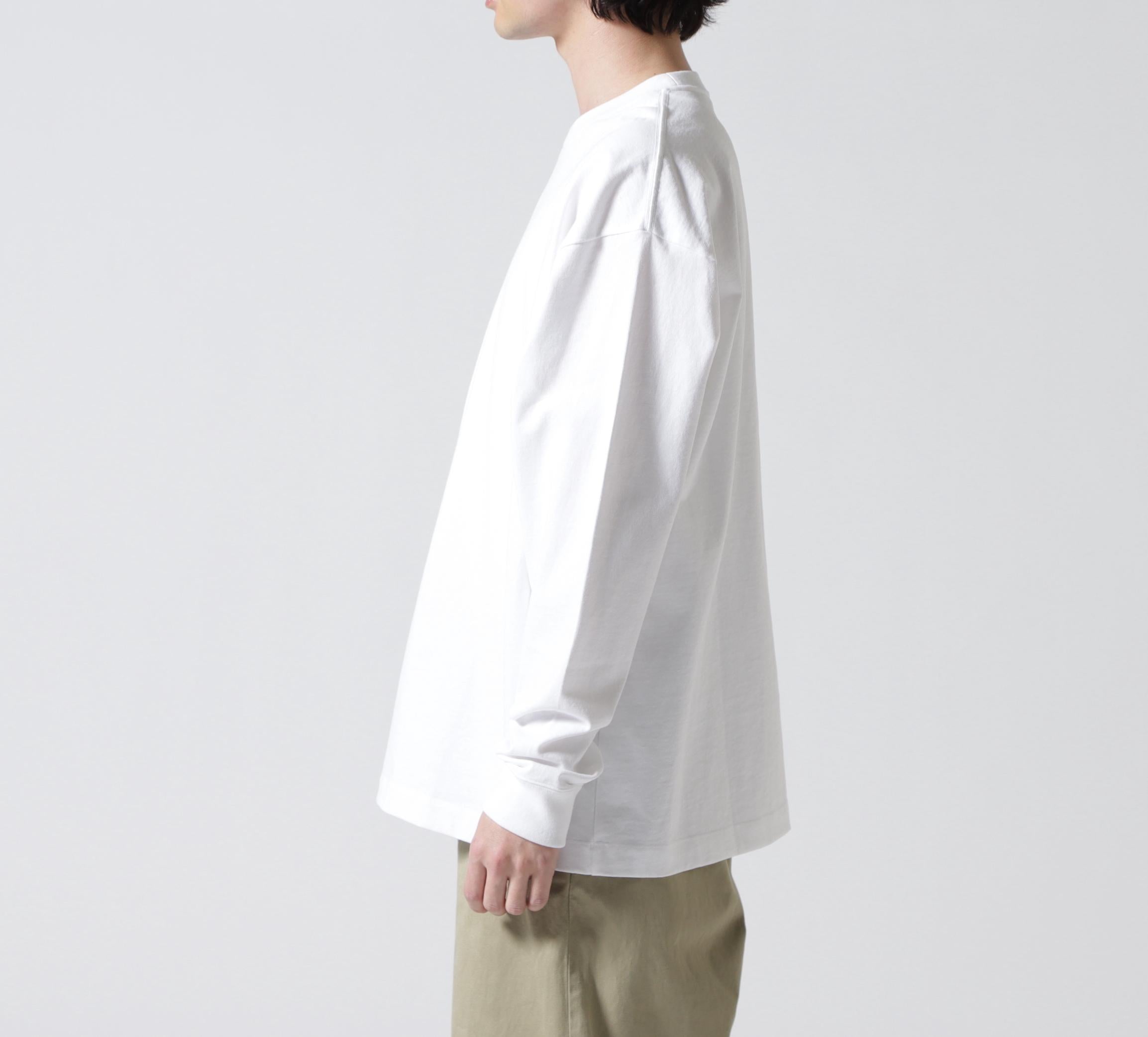 ATON (エイトン)12/- AIR SPINNING | LOOSE FIT LONG SLEEVE T-SHIRT ホワイト