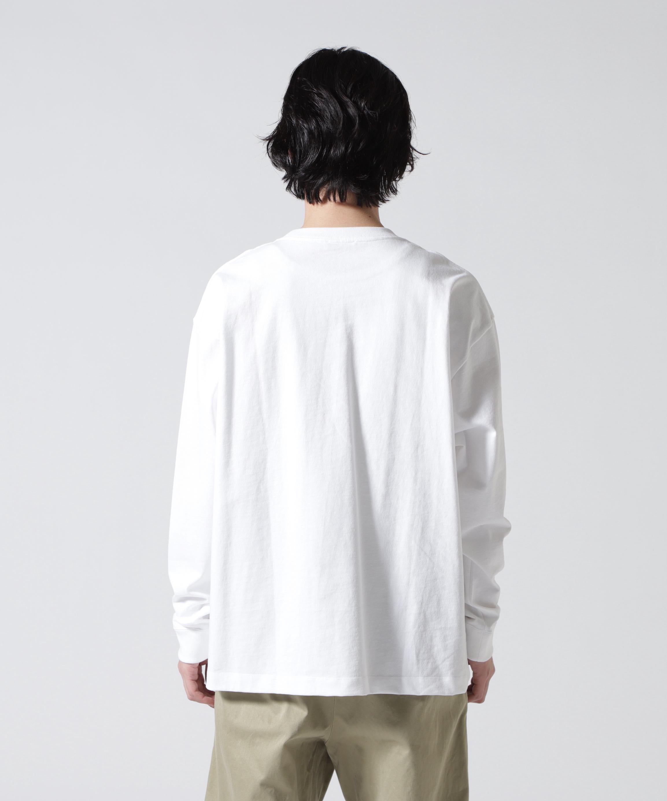 ATON (エイトン)12/- AIR SPINNING | LOOSE FIT LONG SLEEVE T-SHIRT ホワイト