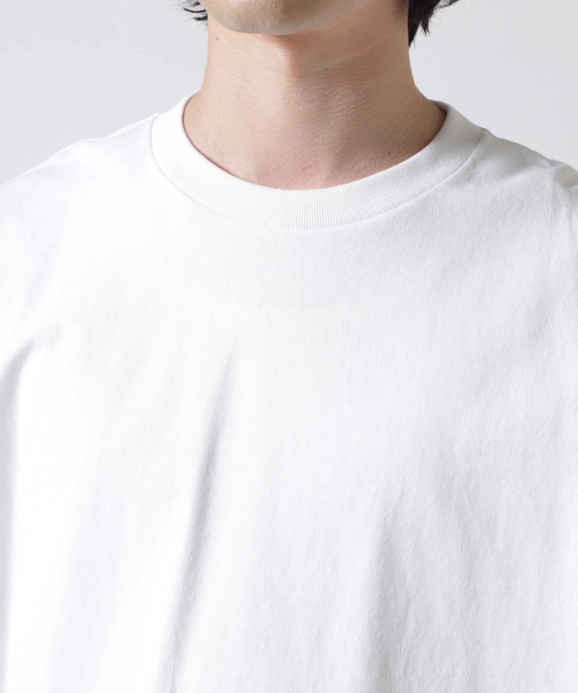 ATON (エイトン)12/- AIR SPINNING | LOOSE FIT LONG SLEEVE T-SHIRT ホワイト