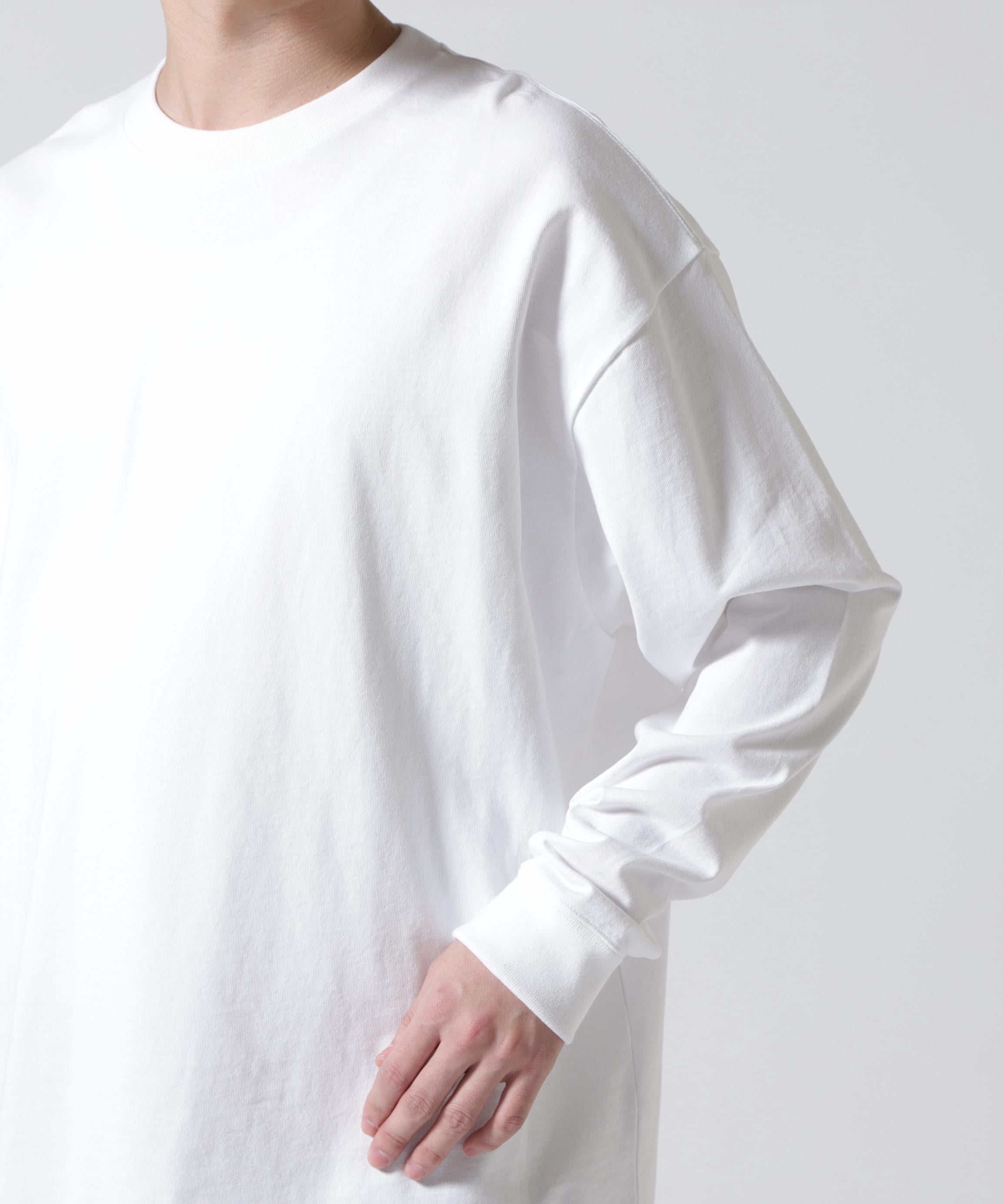 ATON (エイトン)12/- AIR SPINNING | LOOSE FIT LONG SLEEVE T-SHIRT ホワイト