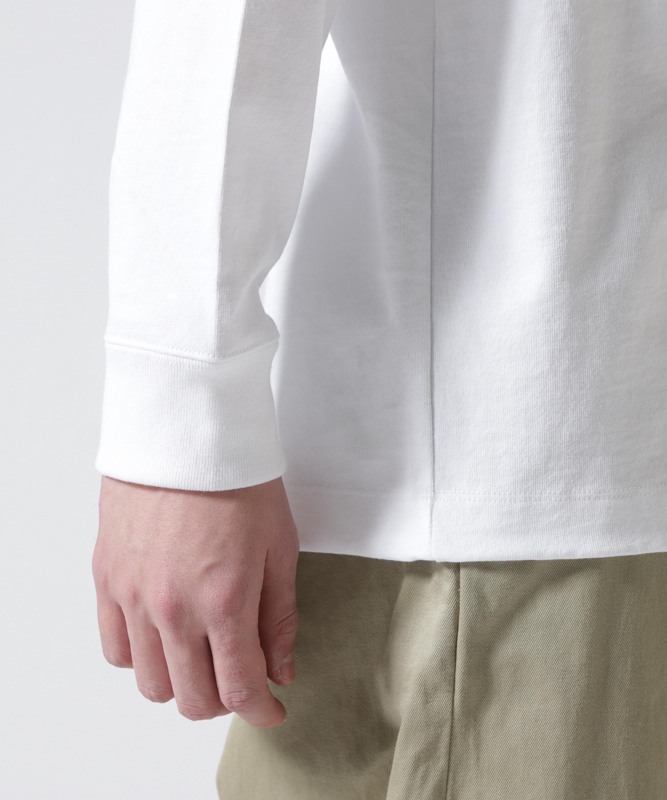 ATON (エイトン)12/- AIR SPINNING | LOOSE FIT LONG SLEEVE T-SHIRT ホワイト