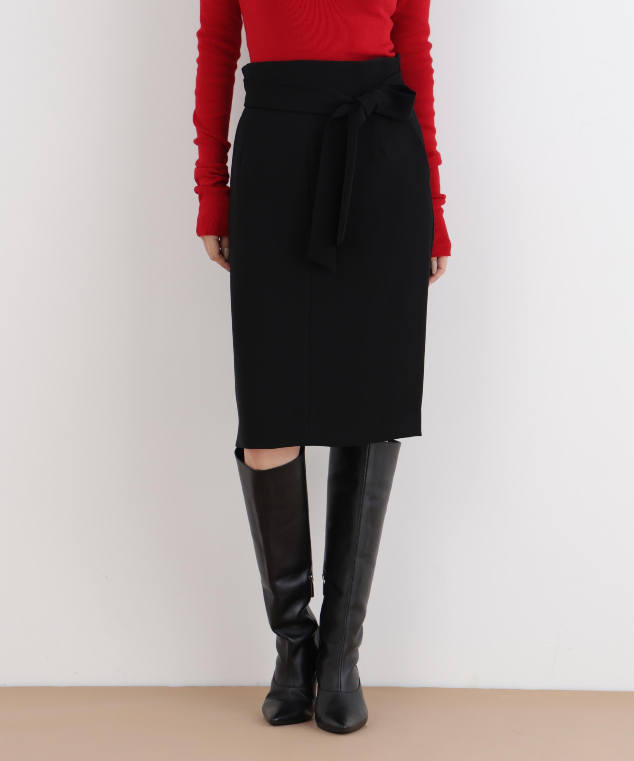 ◆2WAYベルトタイトスカート ブラック