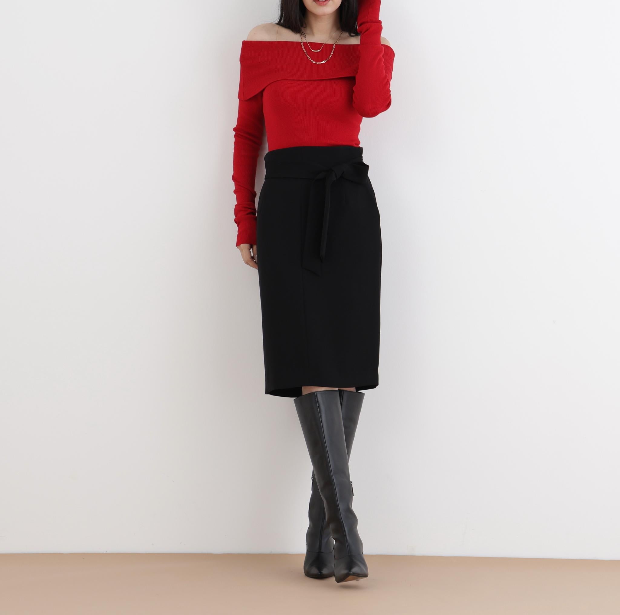 ◆2WAYベルトタイトスカート ブラック