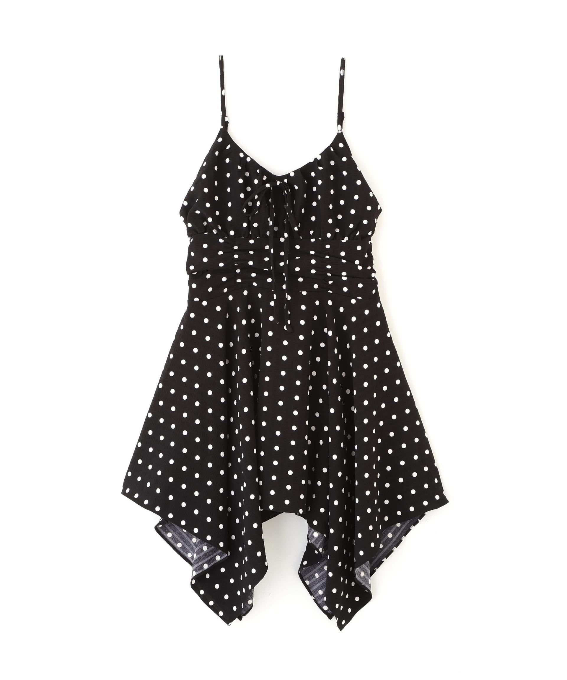 イレヘムチュニックキャミワンピース ブラックベースドット1