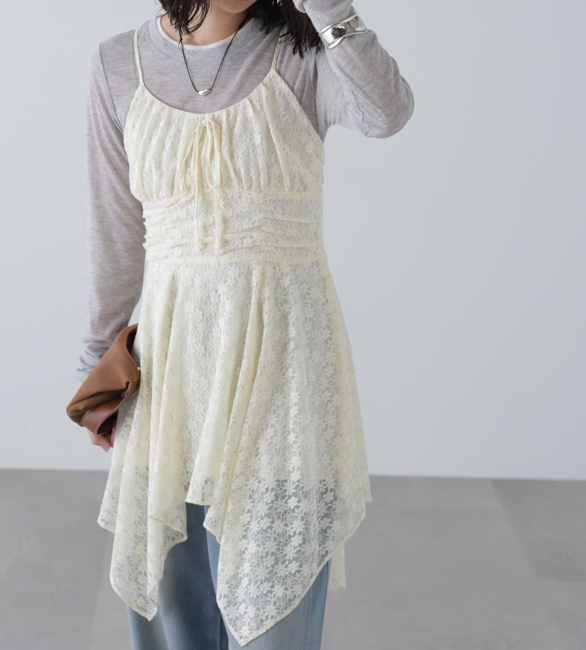 イレヘムチュニックキャミワンピース オフレース