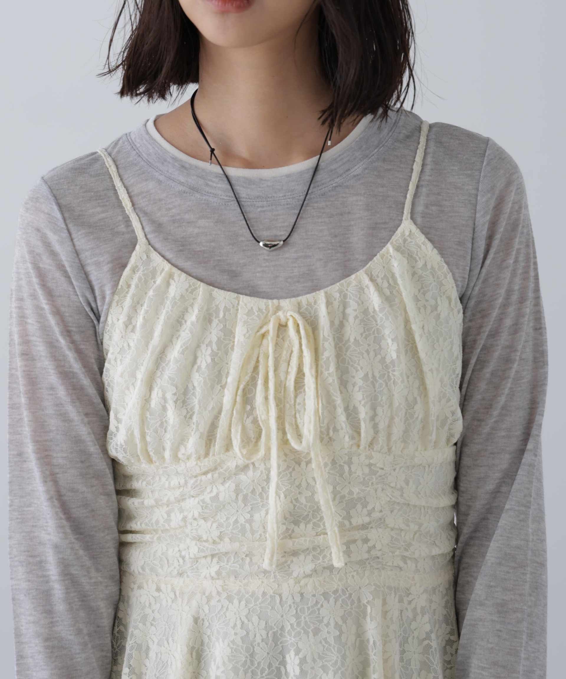 イレヘムチュニックキャミワンピース オフレース