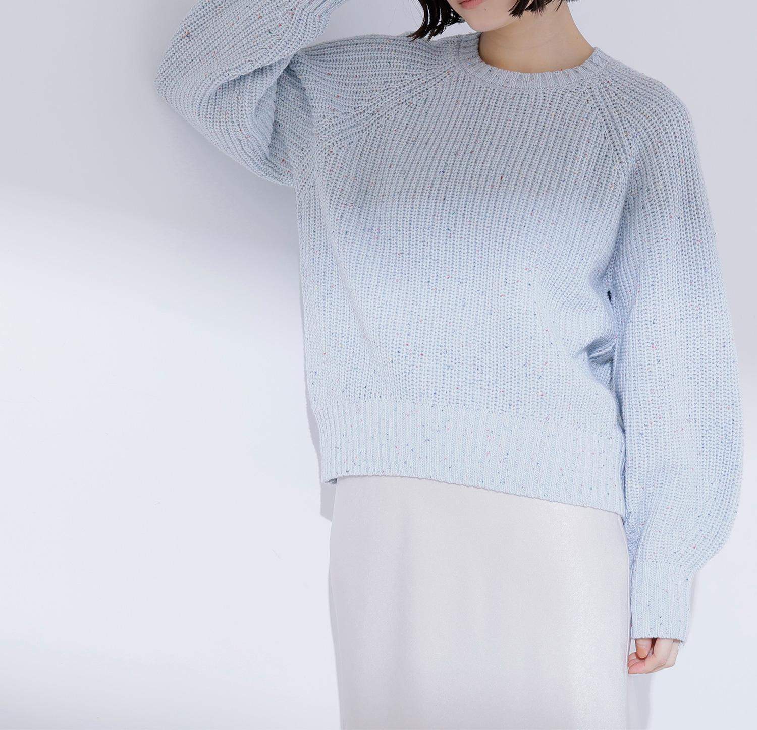 カラーネップオーバーニット ブルー2