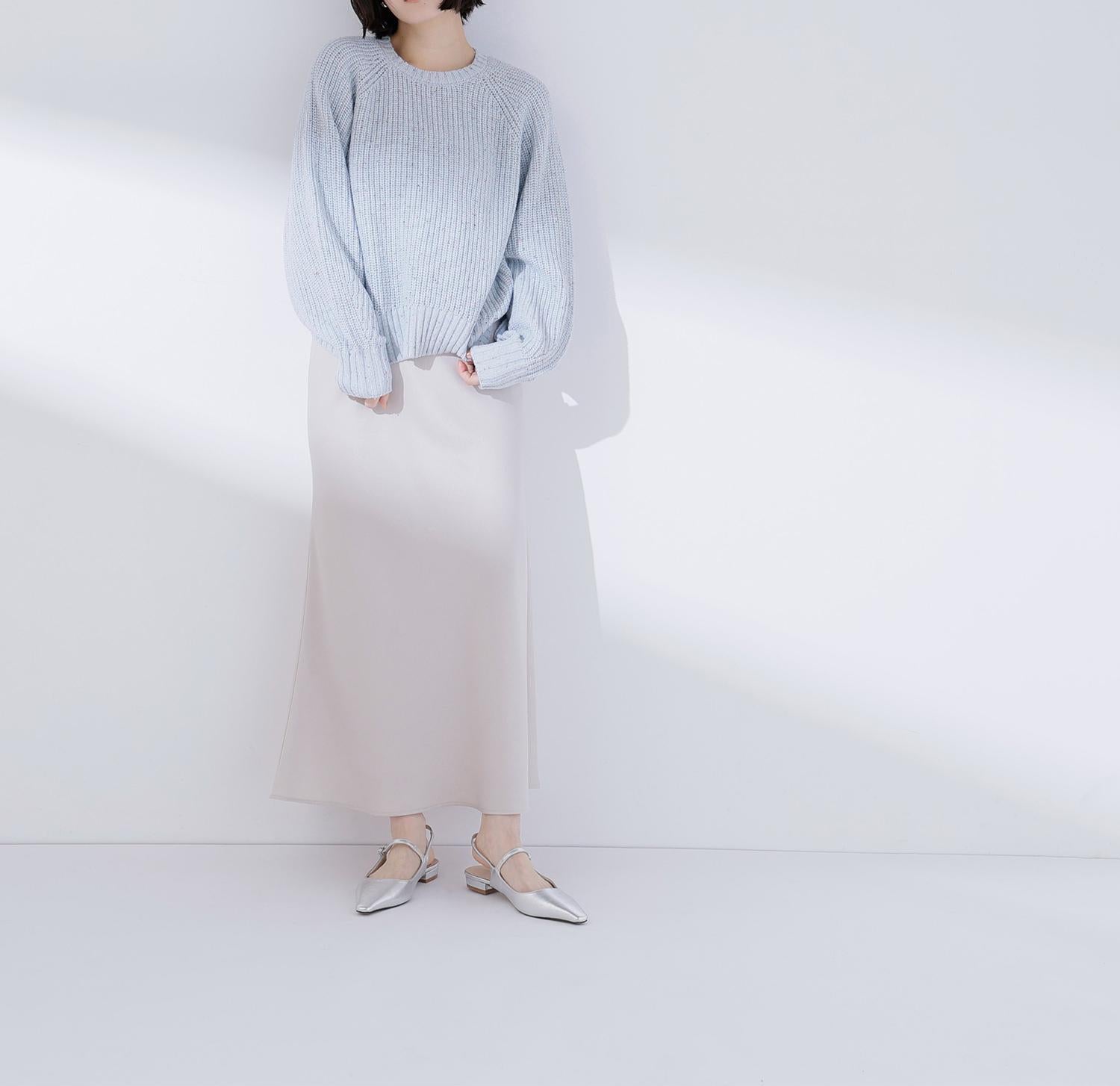 カラーネップオーバーニット ブルー2