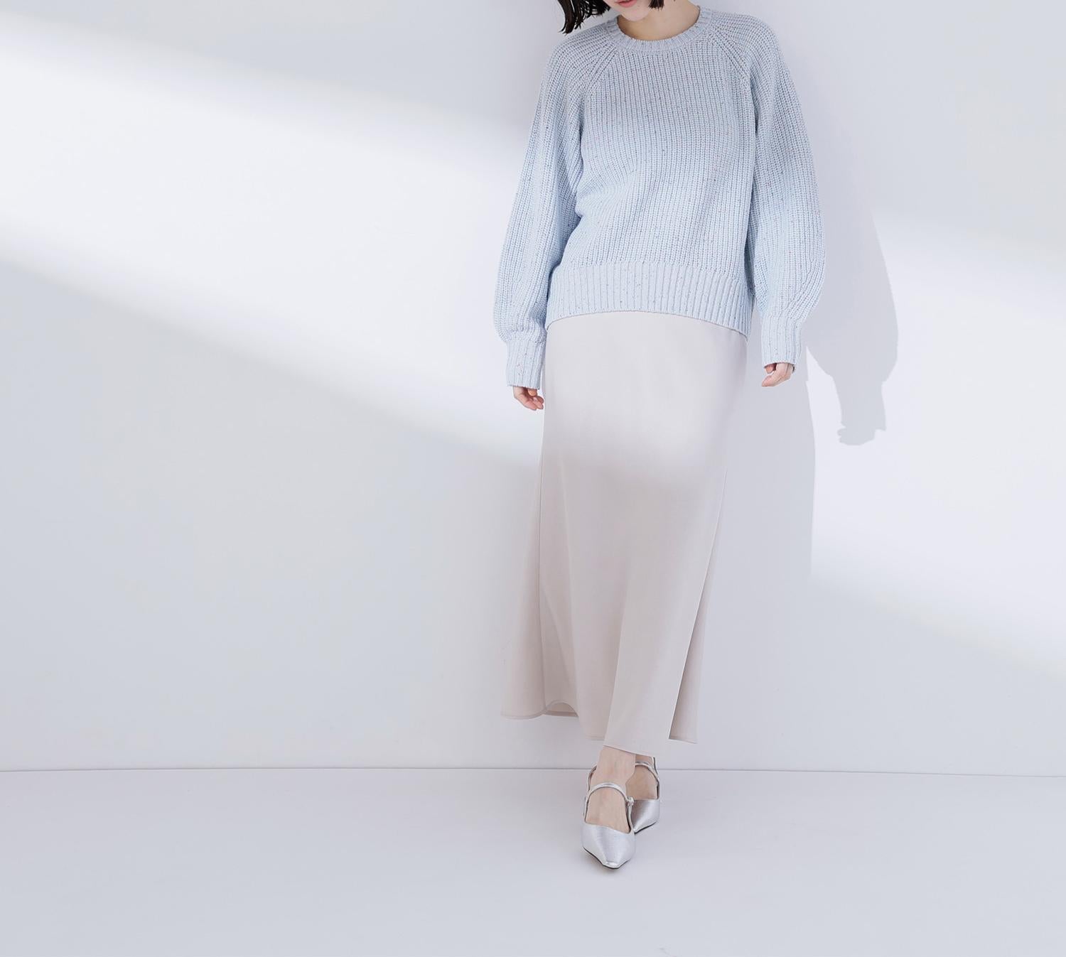 カラーネップオーバーニット ブルー2