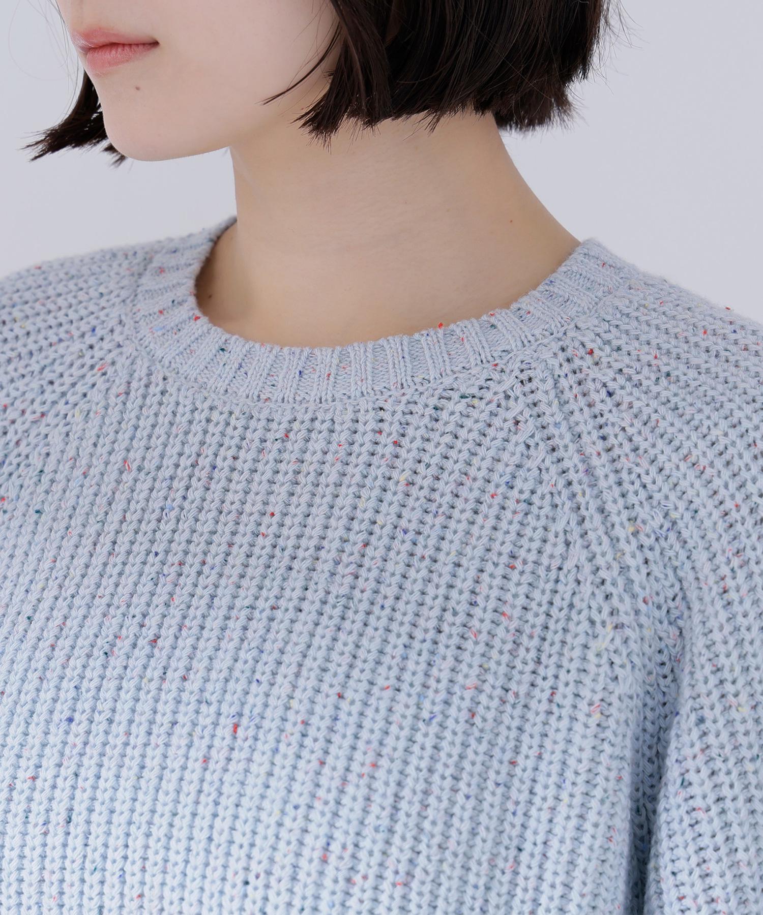 カラーネップオーバーニット ブルー2