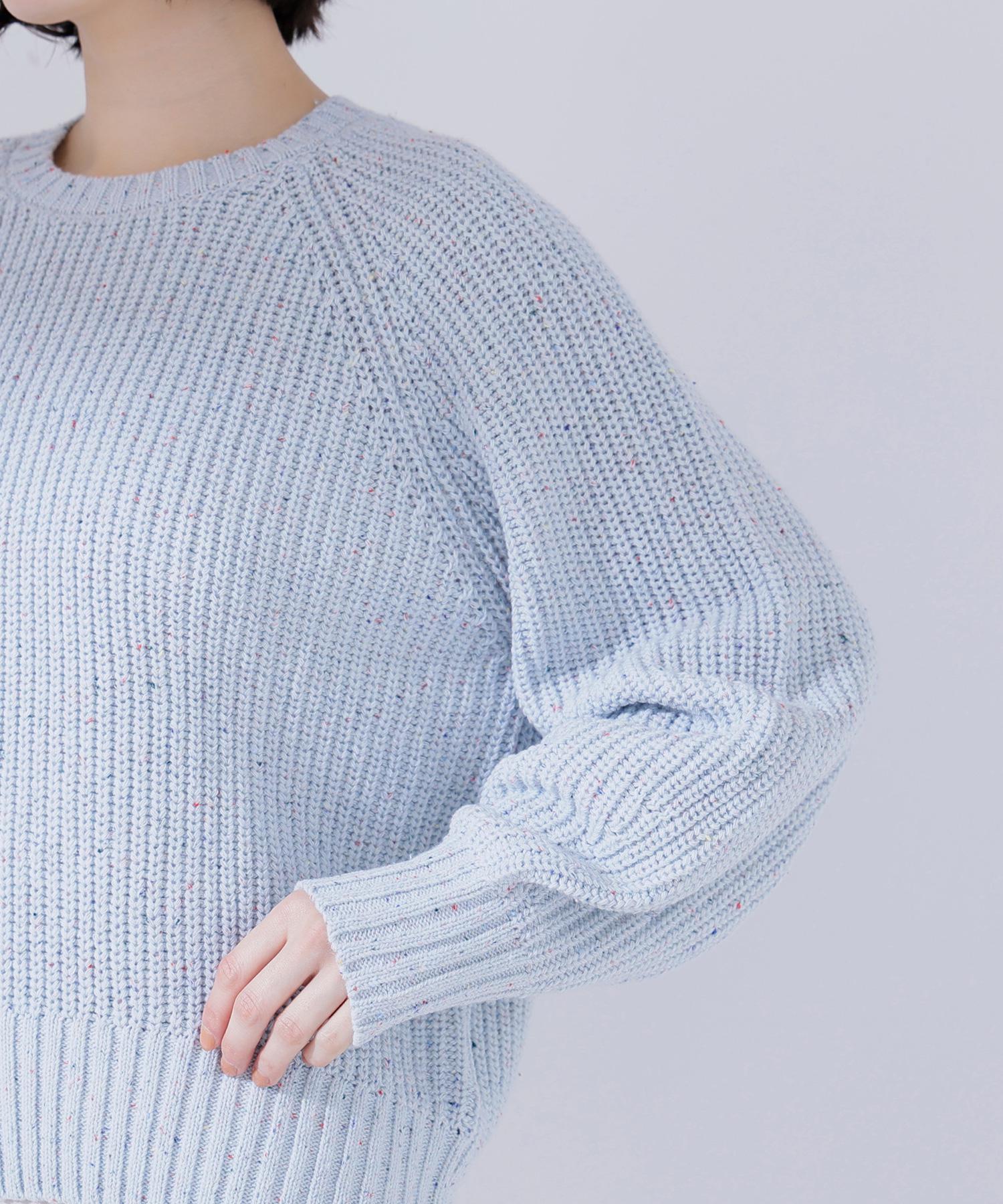 カラーネップオーバーニット ブルー2