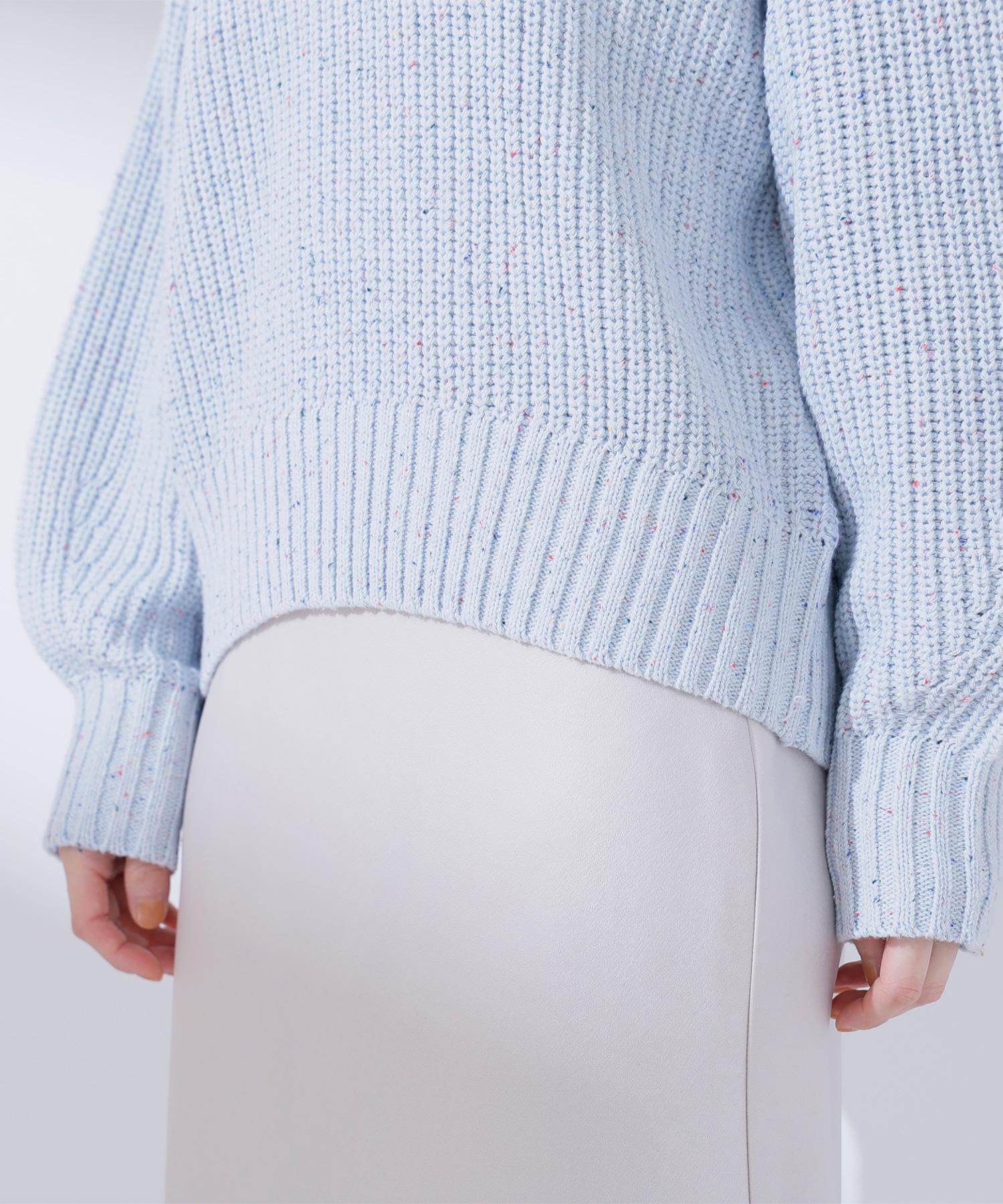 カラーネップオーバーニット ブルー2