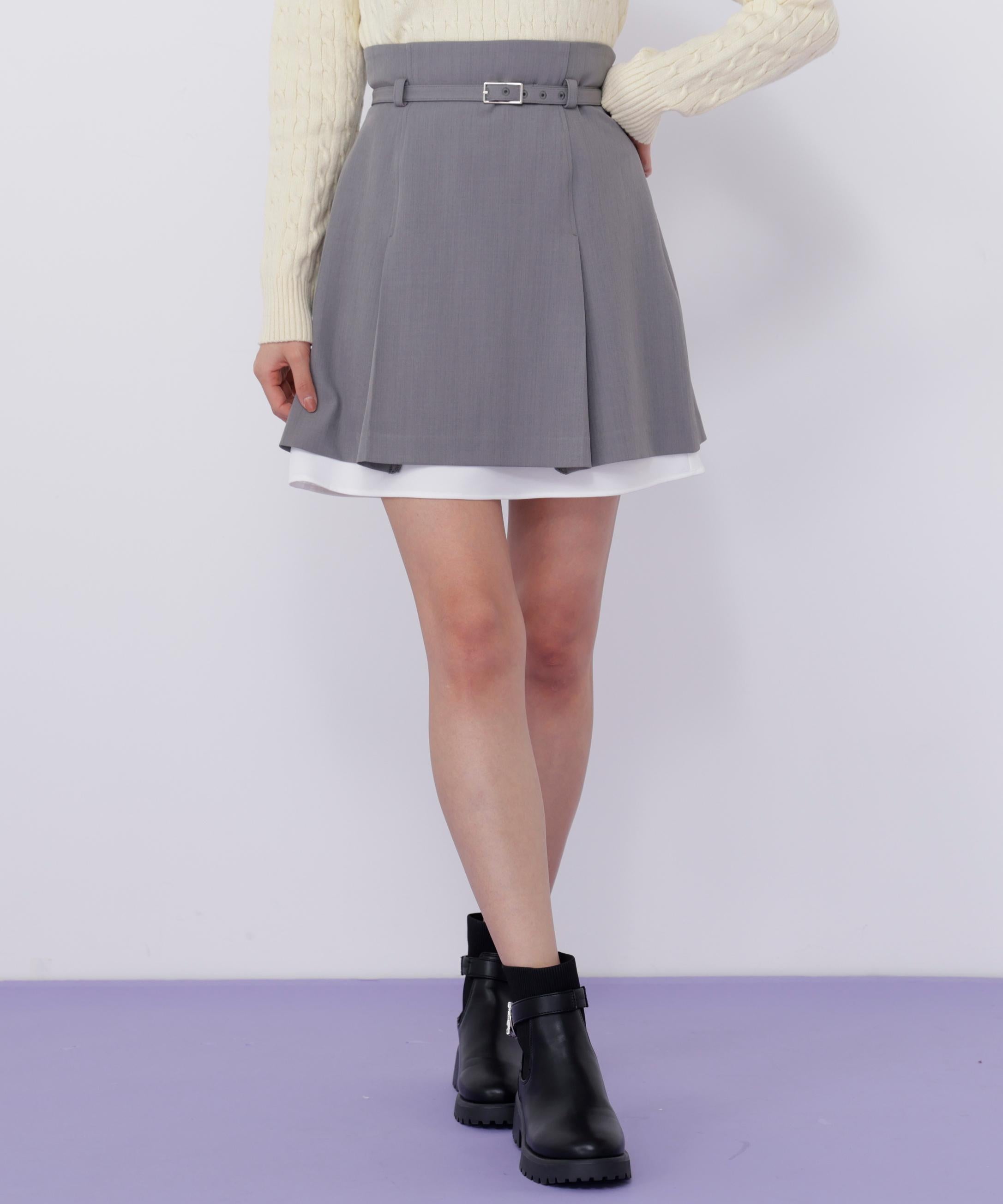 <セットアップ対応>ベーシックツイルスカート グレー