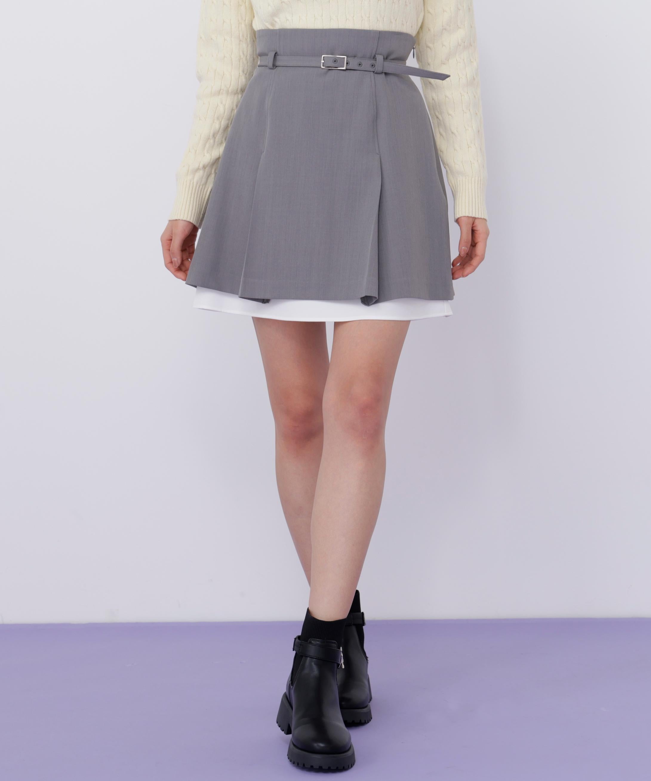 <セットアップ対応>ベーシックツイルスカート グレー