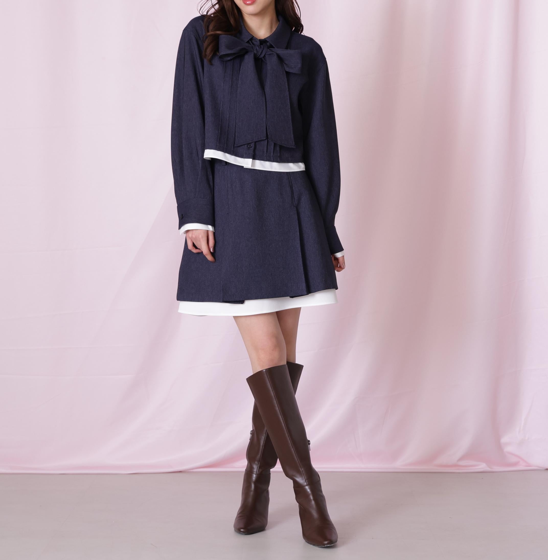 <セットアップ対応>ベーシックツイルスカート インディゴ1