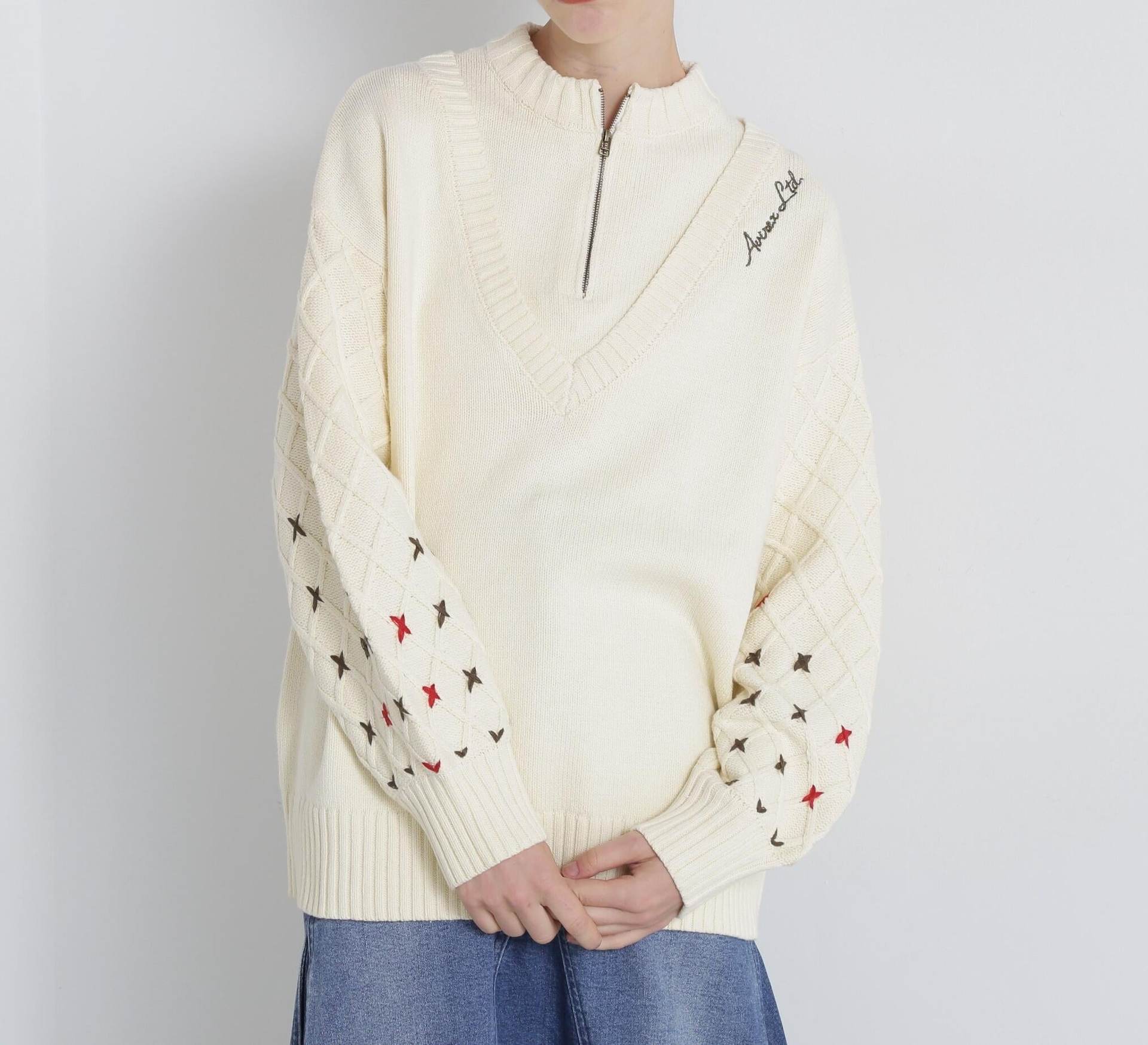 《直営店限定》BOTTLE NECK SLEEVE EMBROIDERY TOPS/ボトルネック オフホワイト3